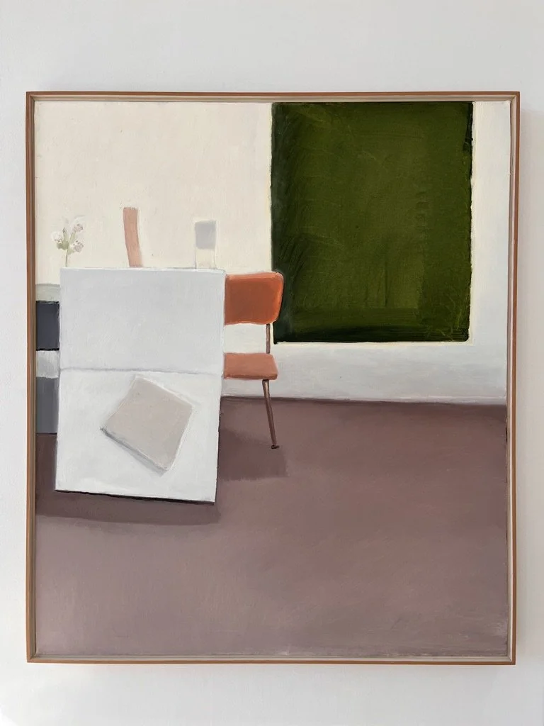 George Glenn, "Green Square," 1990, oil on canvas, 42 x 36"