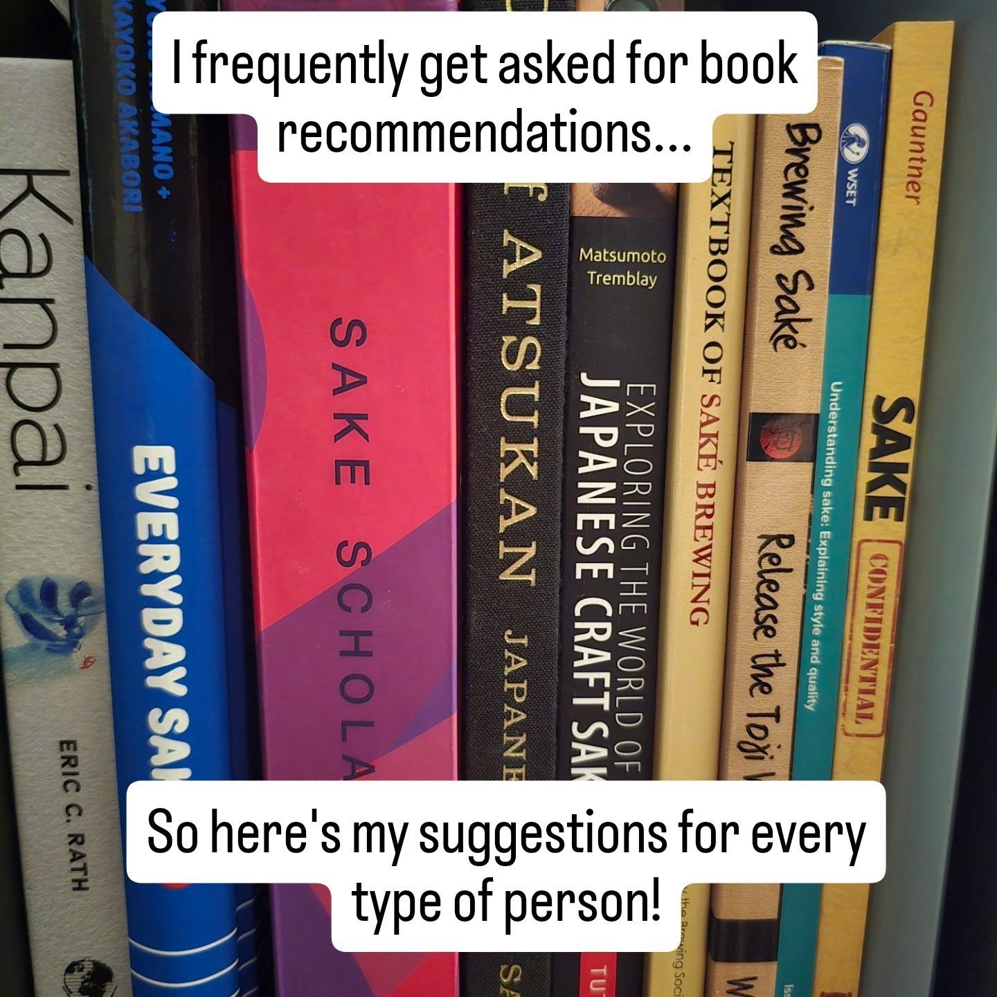 Book recommendations for every level of sake lover!

I frequently get asked for recommendations, so wanted to share the best books in each category for everyone.

For beginners, I adore the new Everyday Sale by the owners of @umamimart . Informative,