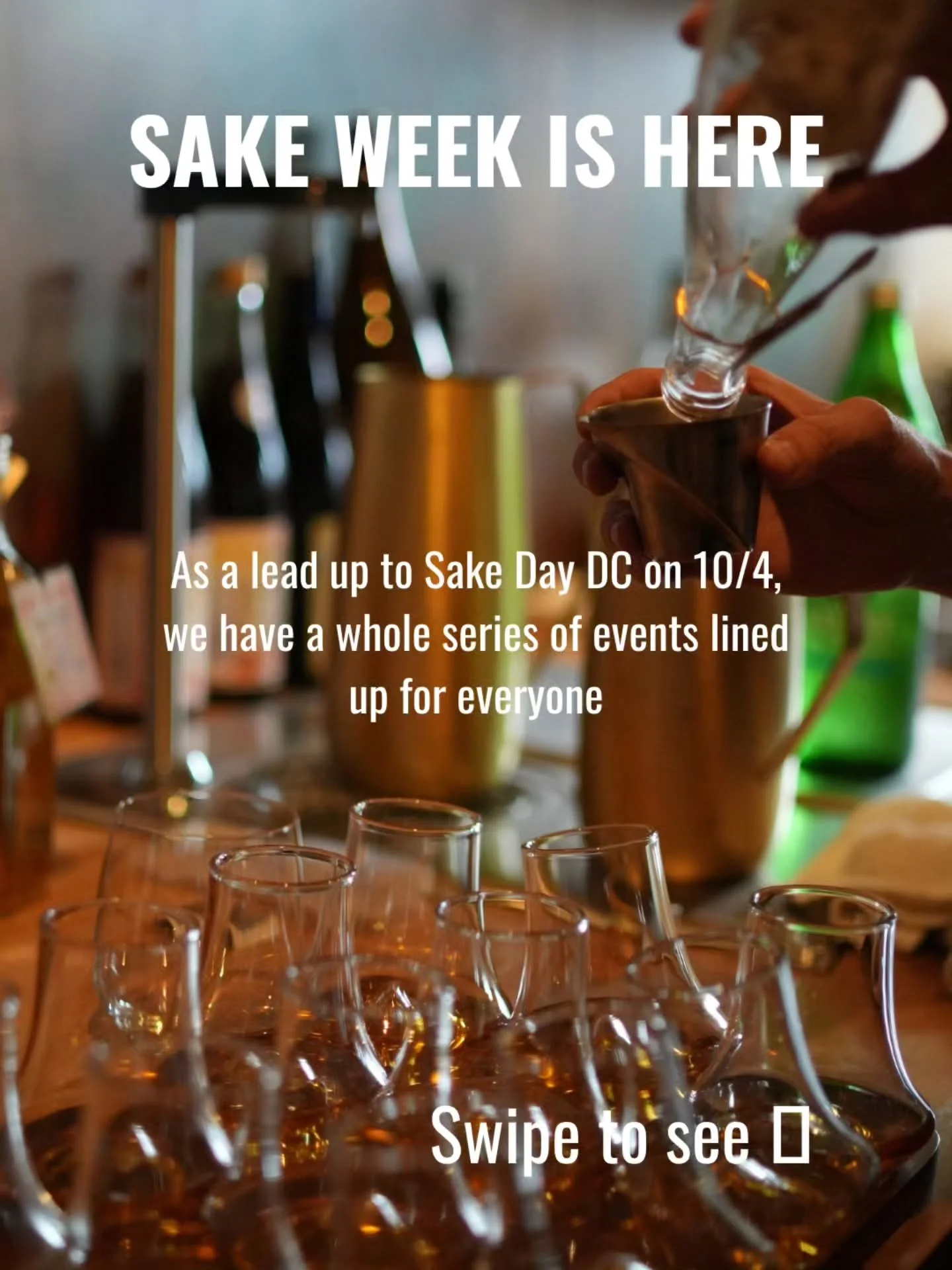 It's finally here! Excited to announce the full lineup of events for in the lead up to Sake Day DC! 

9/27 - GASTRONOMY | Tea, Sake, and Food
A collab with @tomathan__ of @reunion_pantry at @ricemarketdc , experience a four-course meal exploring the 