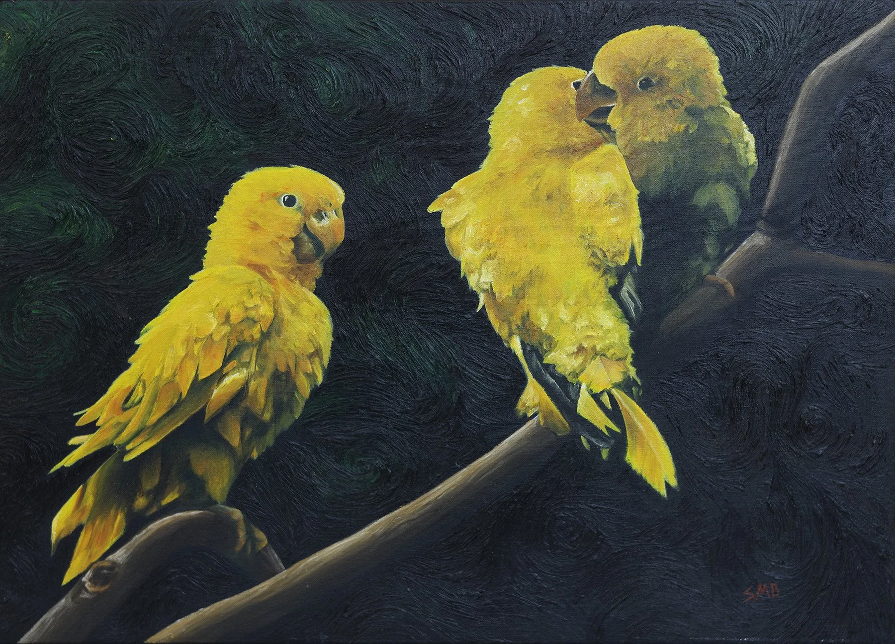"Bliss Birds" (18"x24")