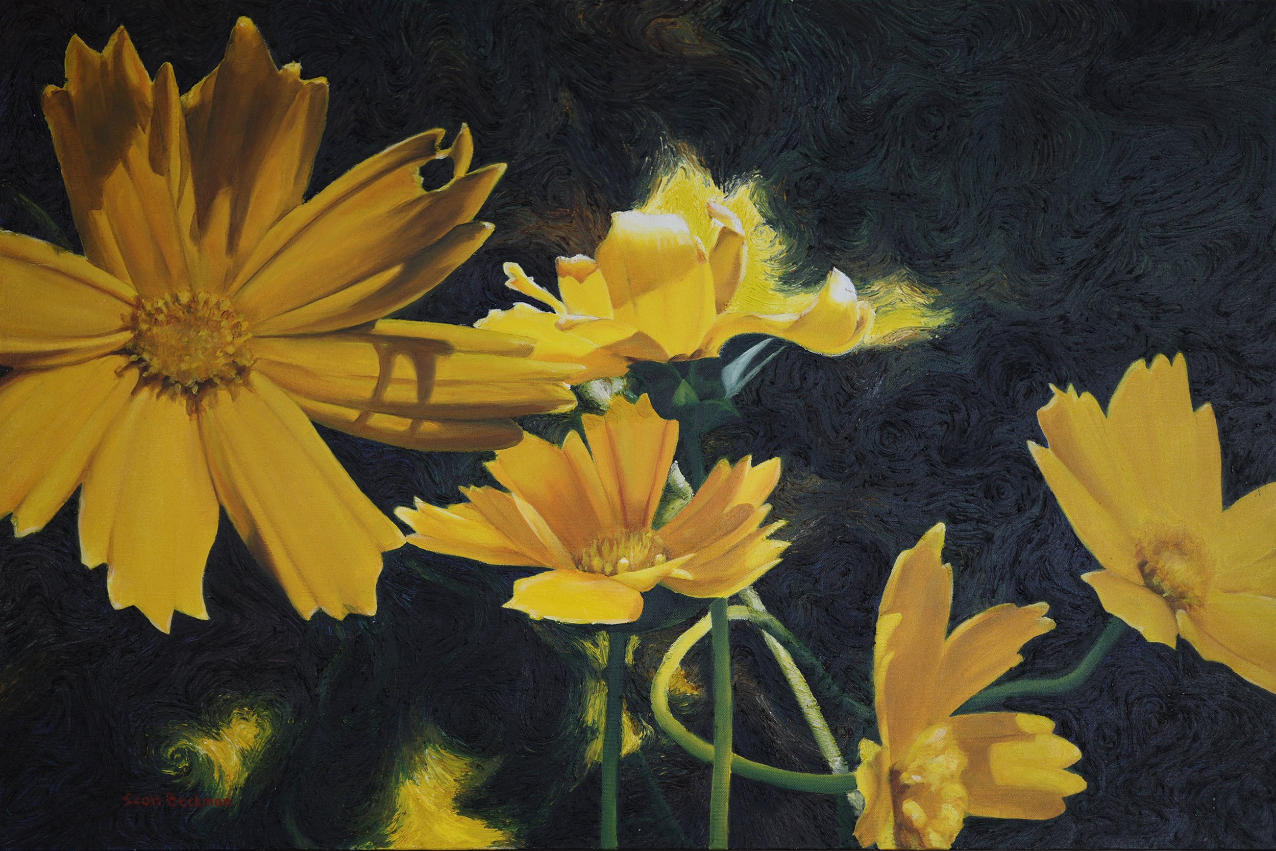 "Yellow Flowers" (24"x36")
