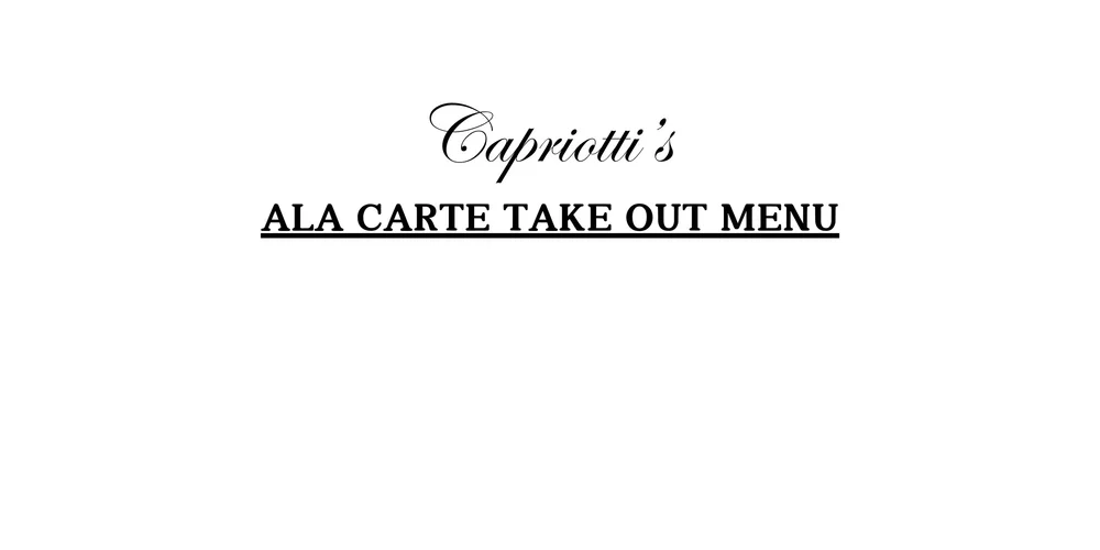 Explore Capriotti's Menus — Capriotti's Catering