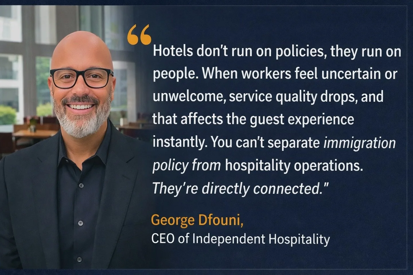 My thoughts on US foreign policy and the hospitality sector. Read my full interview on Vocal Media. (Link in Bio)