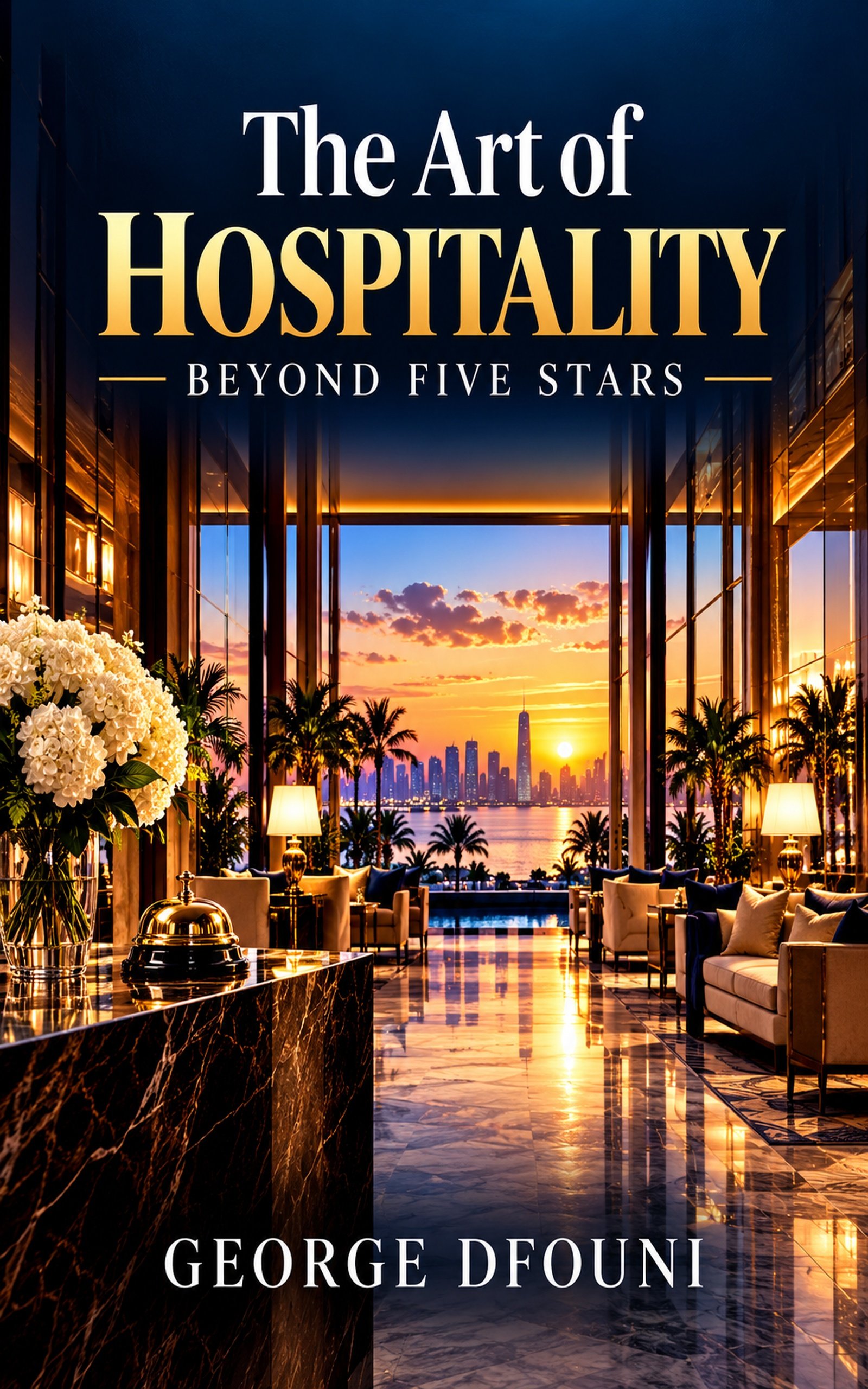 Book cover reading “The Art of Hospitality: Beyond Five Stars” by George Dfouni.