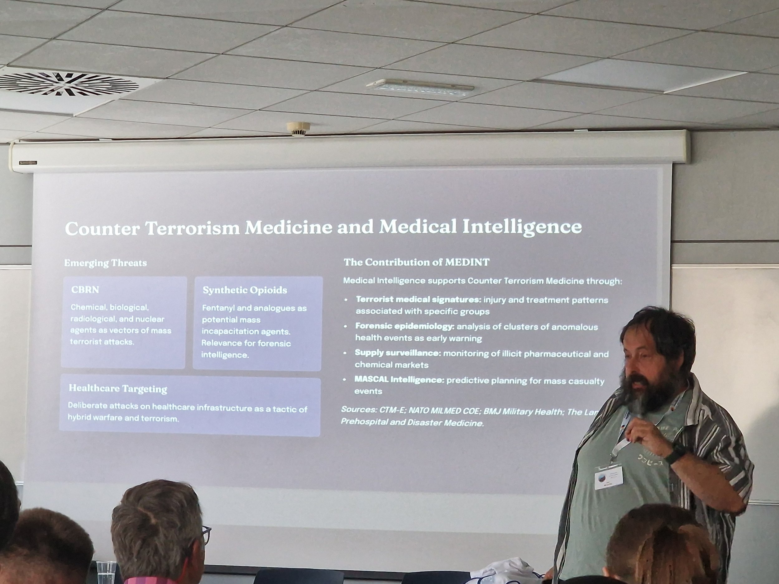 Medical Intelligence is introduced to students during the WADEM Disaster Medicine Summer School by representatives of the Italian Network