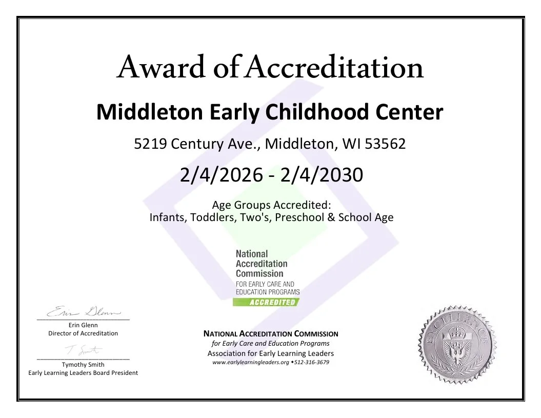 Middleton Early Childhood Center accreditation certificate NAC