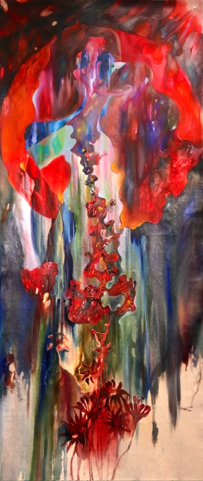 Till Death Do Us Part (2026, oil on cotton, 86 x 40 " / 218 x 101 cm)