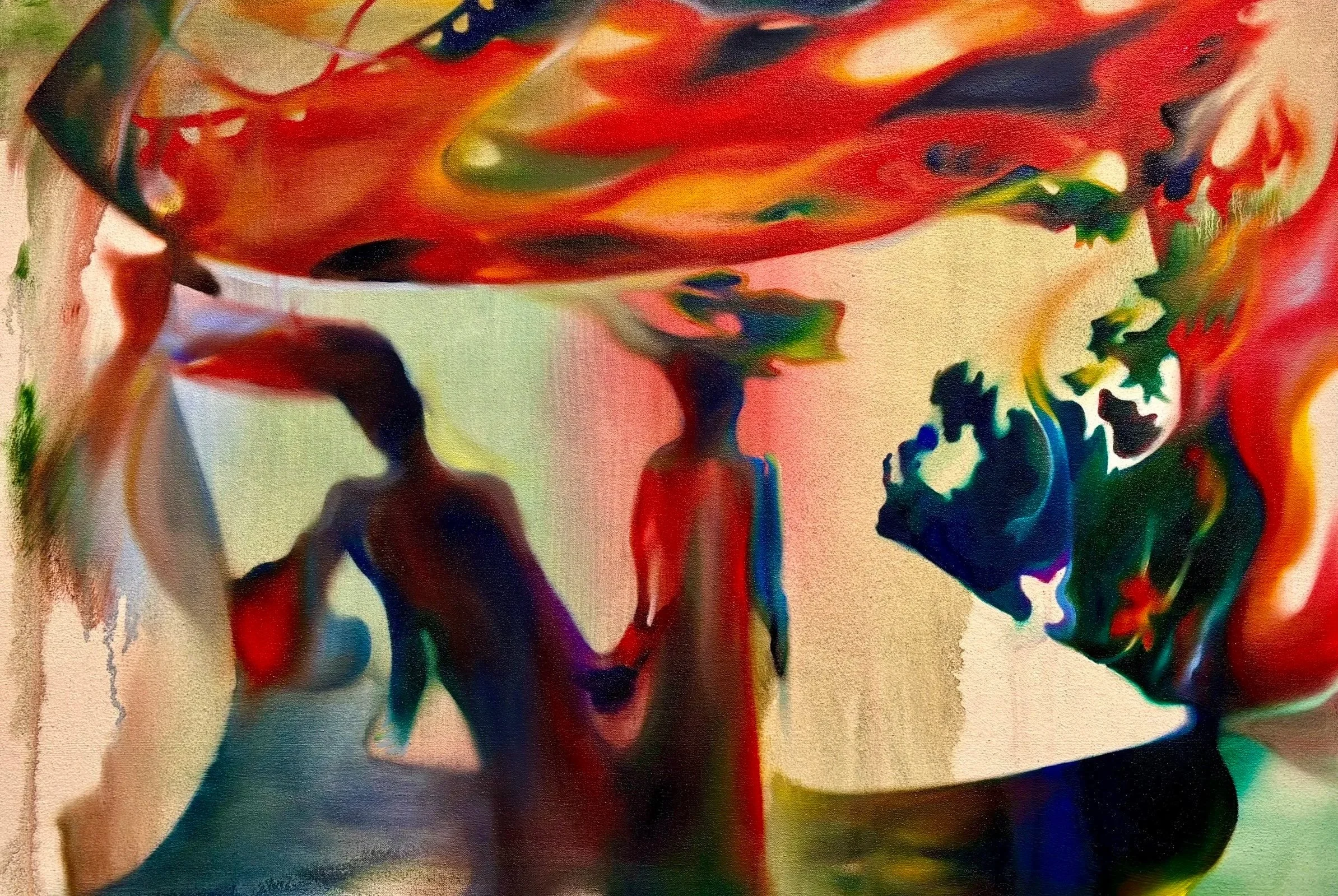 With The Wind 바람과 함께 (2026, oil on cotton, 24 x 36 " / 61 x 91.5 cm)