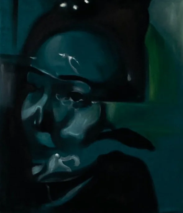 Woman Dying
2023, oil on velvet, 21 x 18  " / 53 x 45.5 cm