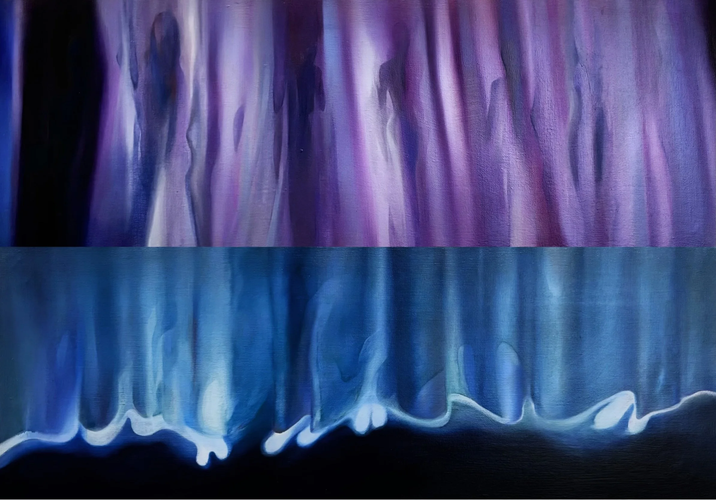 Behind the Curtain (2025, oil on linen, 22 x 28")