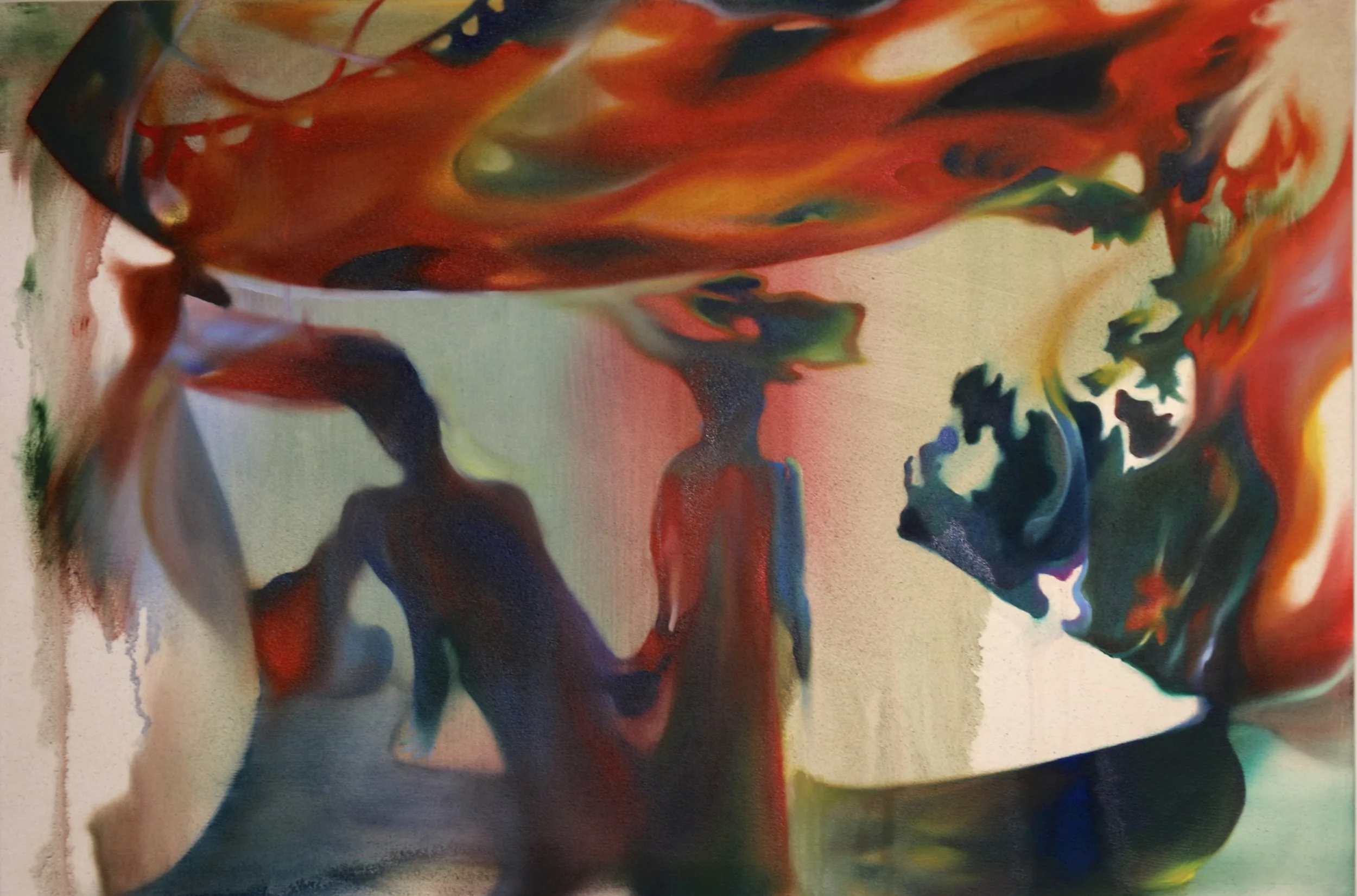 With The Wind 바람과 함께 (2026, oil on cotton, 24 x 36 " / 61 x 91.5 cm)