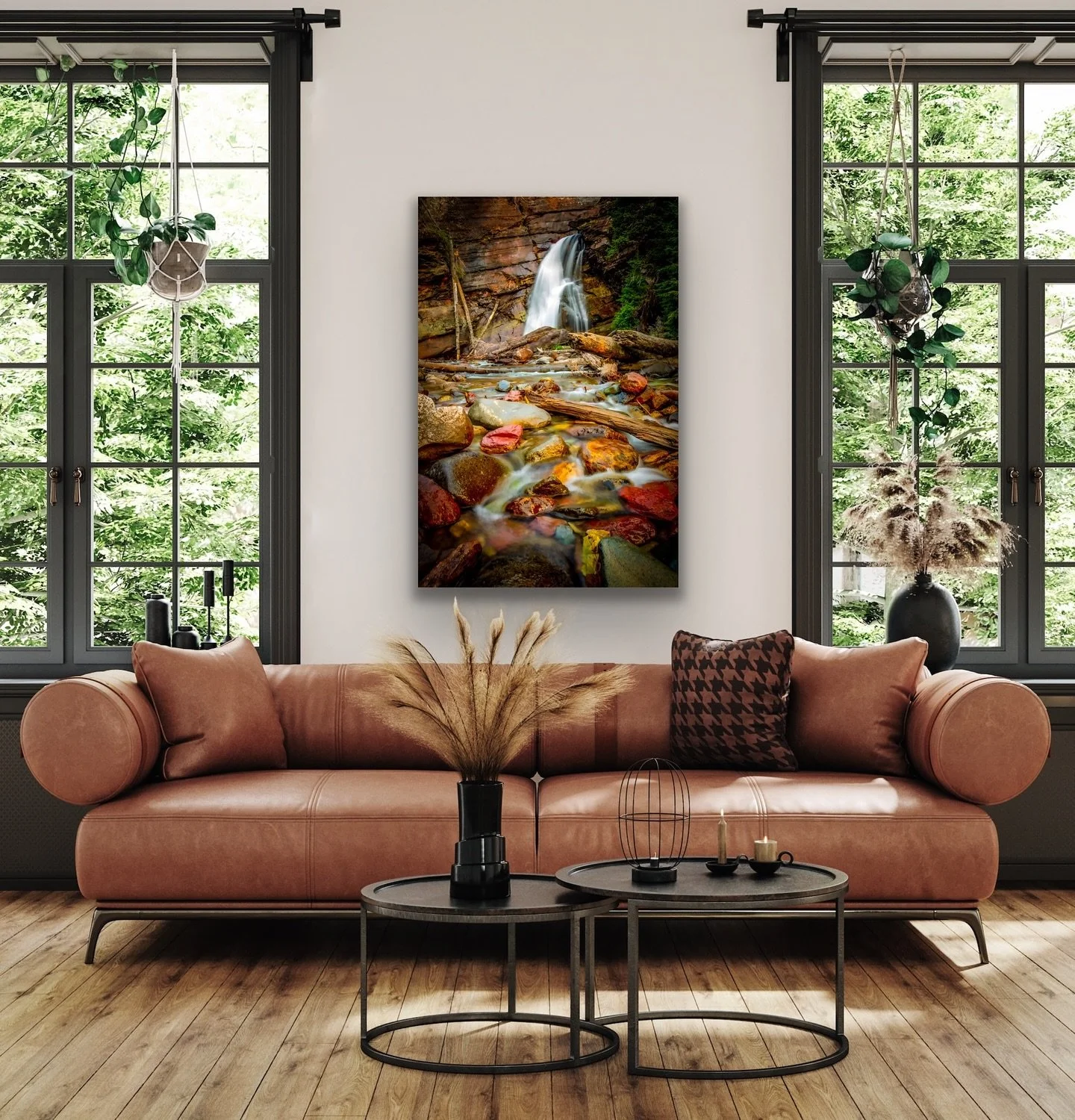 Cascade of Color.
.
A lovely, short hike in Glacier National Park brought me to Baring Falls, which is beautiful by itself, but then I noticed the colorful cascade of stones below the falls. The colored stones are a result of&nbsp;iron oxide in argil