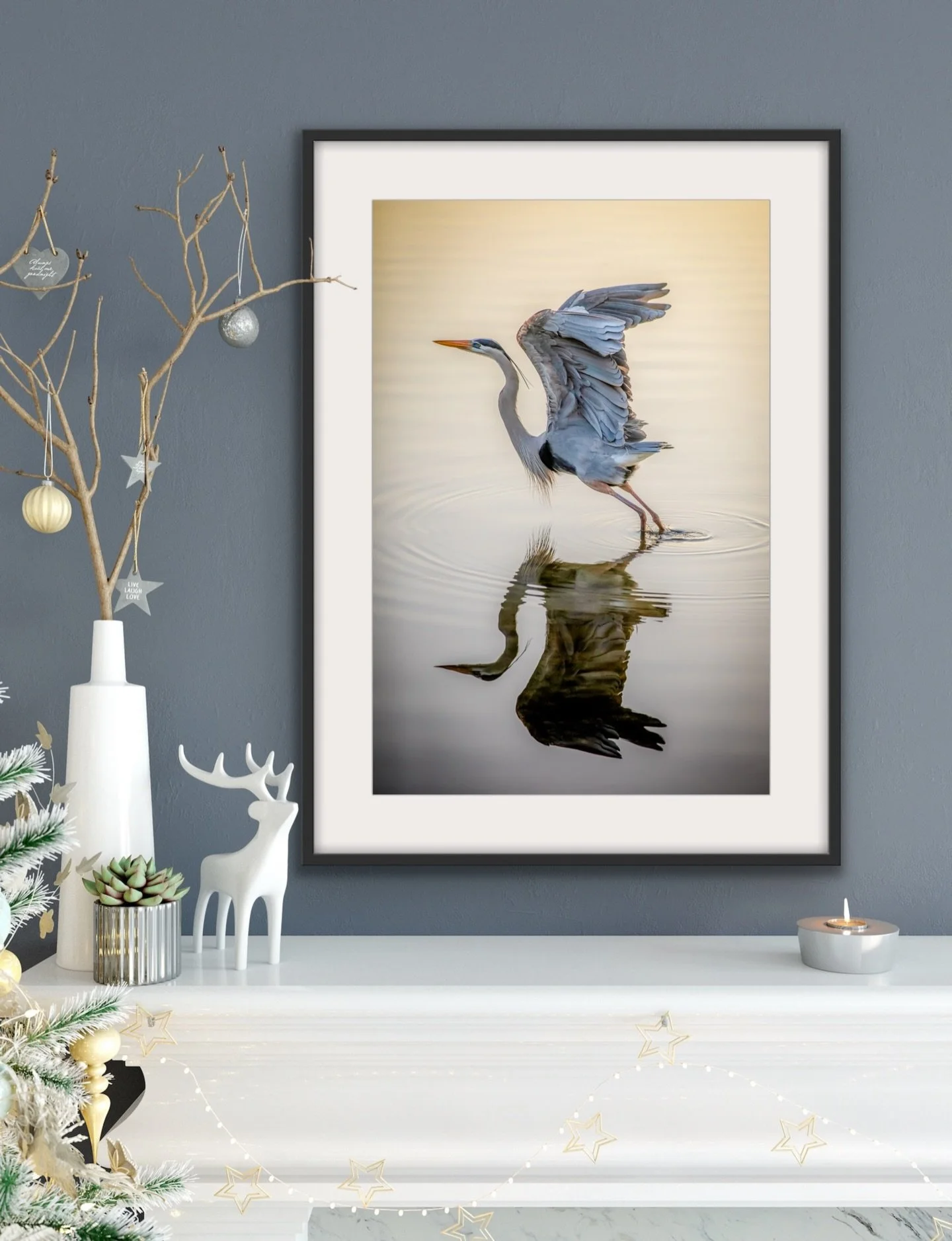 Departure.
.
This Great Blue Heron was ready to take off from the still waters of a bayou when I spotted the reflection in the water and adjusted my framing.

Don&rsquo;t get left behind! My Holiday Sale ends in a few hours - save 25% with code VIP25