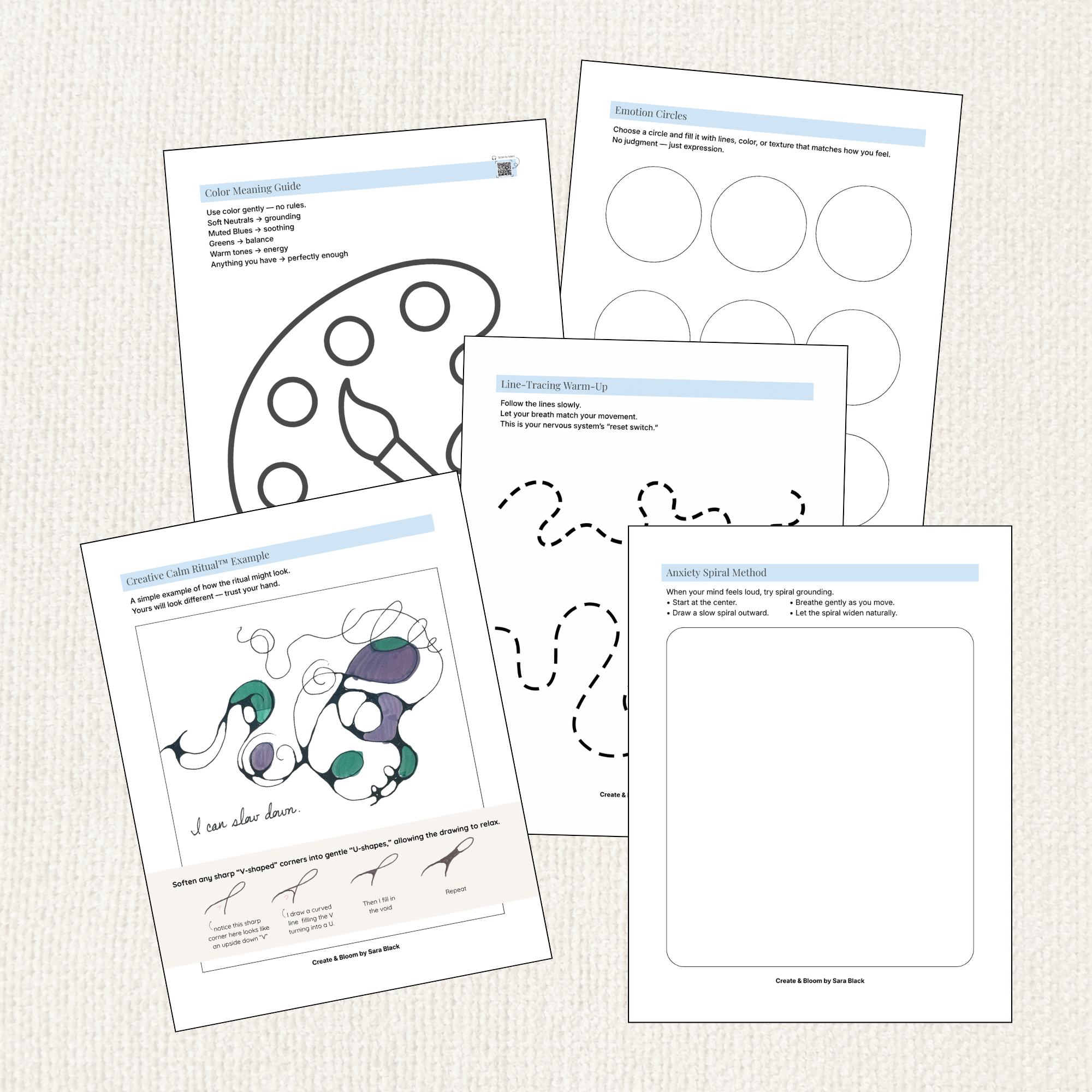 Creative Calm Method™ Workbook — Artist Sara Black