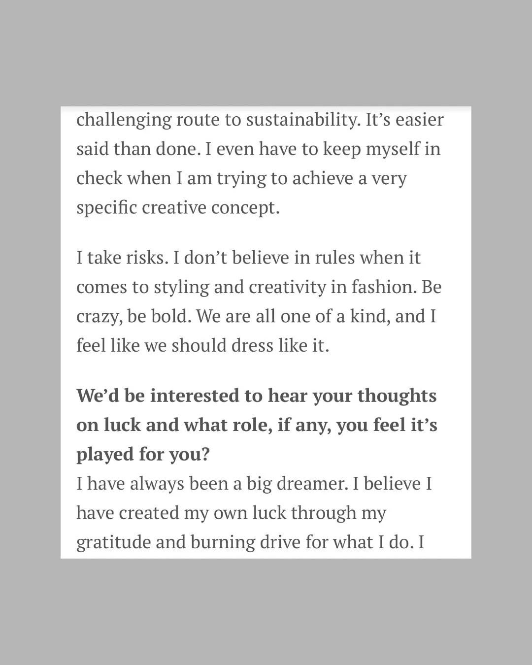 My rants on luck, struggles, and style storytelling. Link is in my bio for the full 🪄

Thanks for sharing my thoughts @voyageminnesota
Picy @sydney.carlino