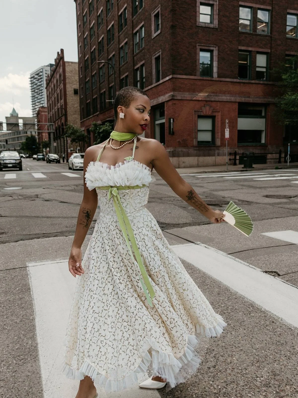 I saw this 1950s dress on display @ninelivesmn last winter and I hadn&rsquo;t stopped thinking about styling it. Vision came to life !! With @themiraclerogers modeling and @courtneyrphotos on 📸 

This dress is literally 75 years old. 

Thank you for