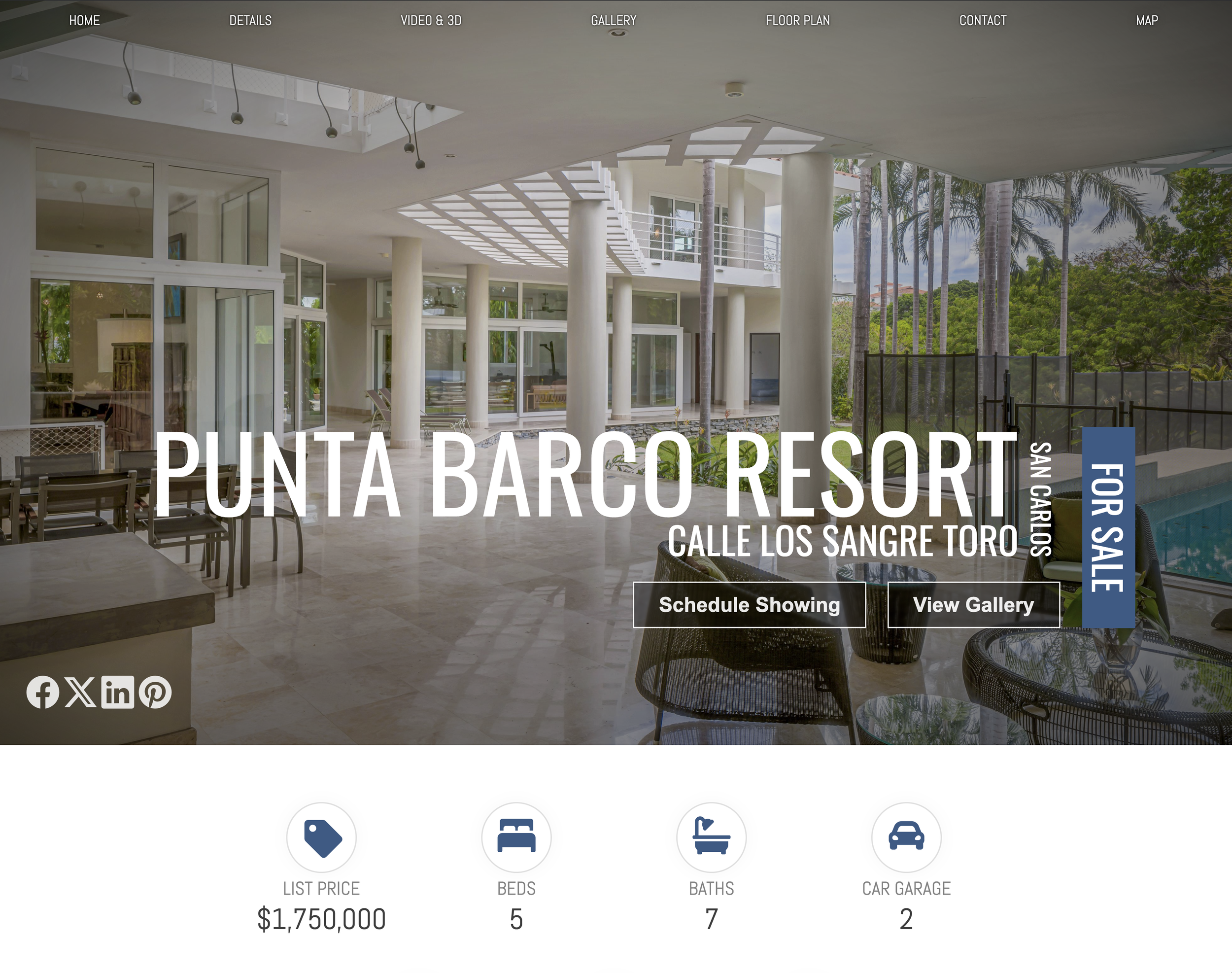Mini website de propiedad en Punta Barco Resort Panamá