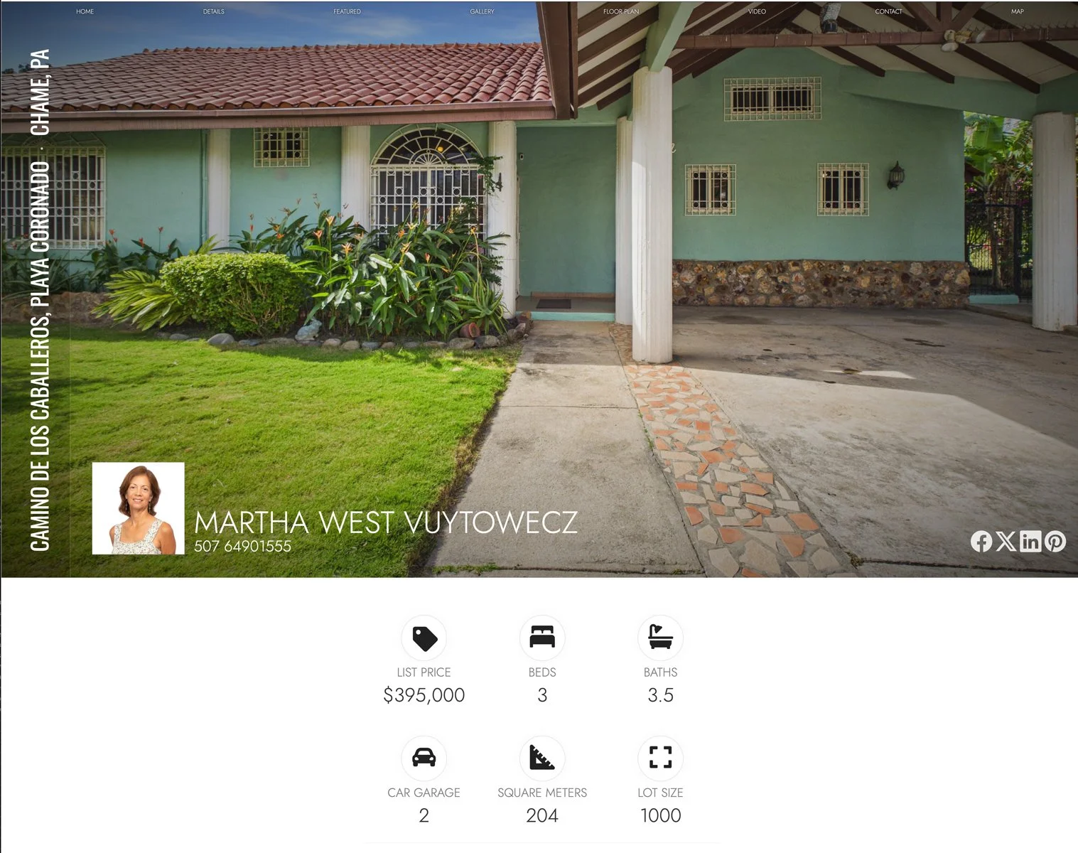 Mini website de propiedad en Coronado Golf Club Panamá