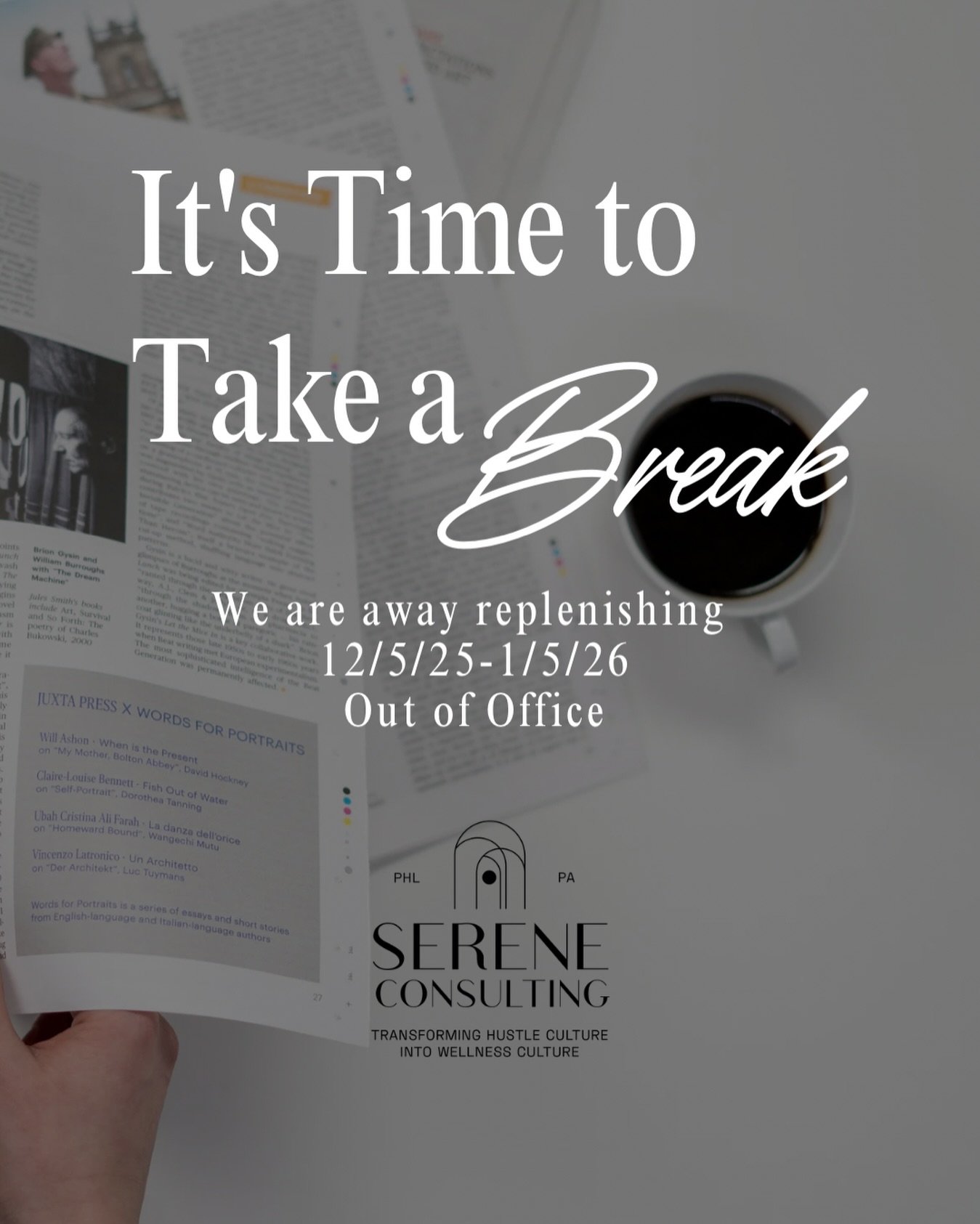 ✨ Serene is officially on Winter Break ✨

From now through the New Year, we&rsquo;re slowing down, resting deeply, and honoring our own wellness so we can return aligned, inspired, and ready for what&rsquo;s ahead. ❄️💙

As we pause, I invite you to 