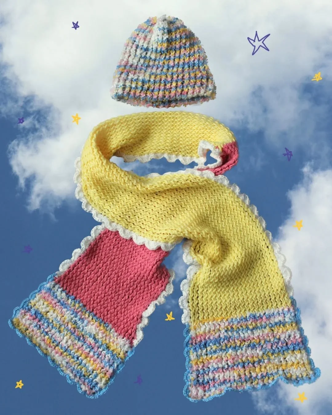 ✧⋄⋆ Hello there ⋆⋄✧
New scarf and beanie combo unlocked!! I love this little set~ the colours and textures are so fun☆
They're coming to my website soon ♡
✧⋄⋆&sdot;⋆⋄✧⋄⋆&sdot;⋆⋄✧
#crochetaccessories #knittedaccessories #knittedscarf #slowfashion #whi