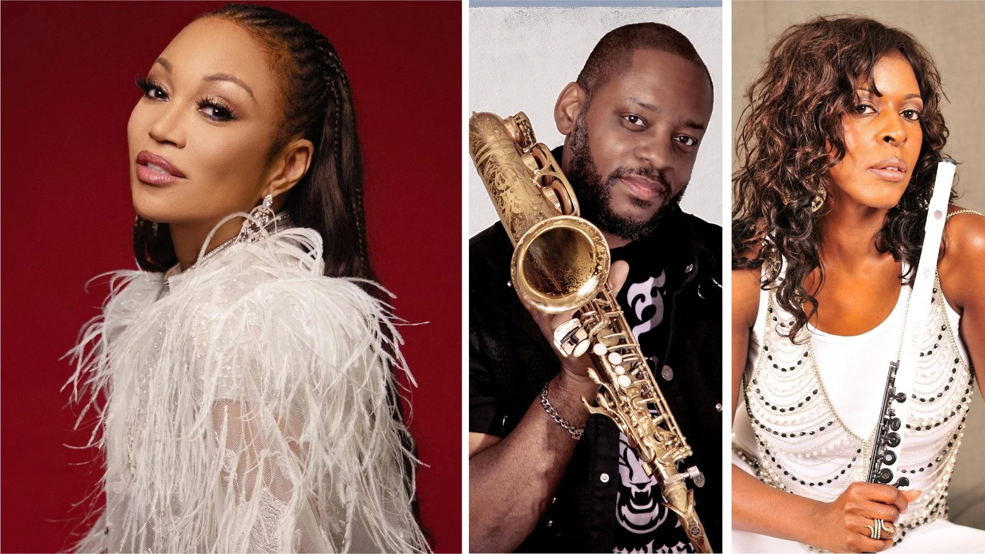 Chante Moore and Jackiem Joyner with Althea Rene