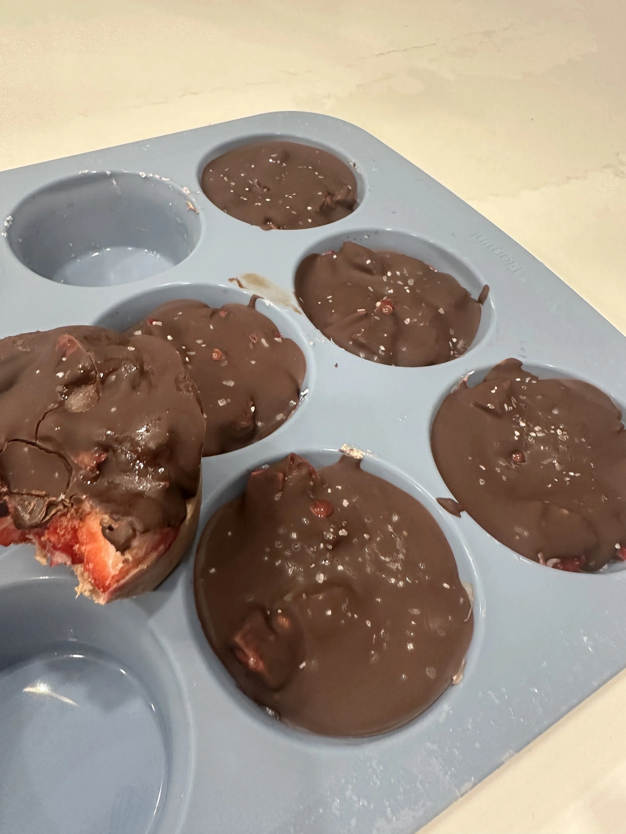Chocolate Strawberry Frozen Protein Cups
