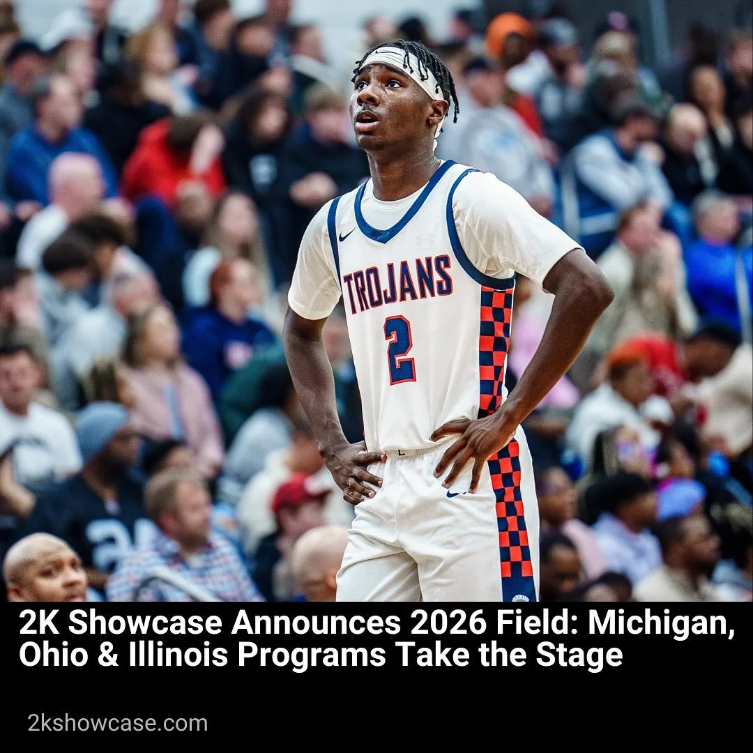 THE FIELD IS SET.

The 2K Showcase returns Jan. 31 &amp; Feb. 7, 2026, at Grand Rapids Community College Ford Fieldhouse. Michigan&rsquo;s premier programs headline the field, joined by standout talent from Ohio and Illinois to round out a strong reg