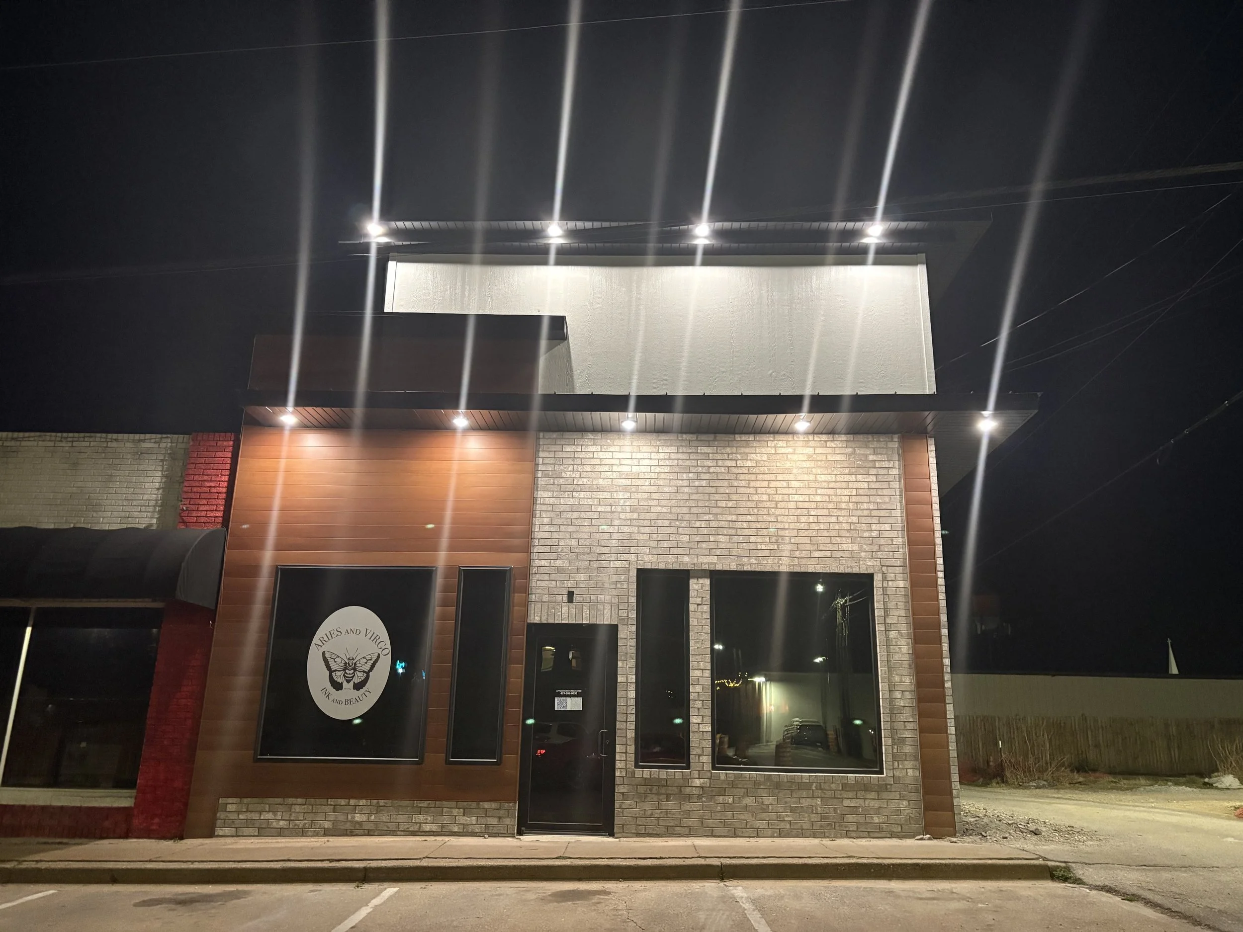 Commercial remodel, soffit lights, walnut st