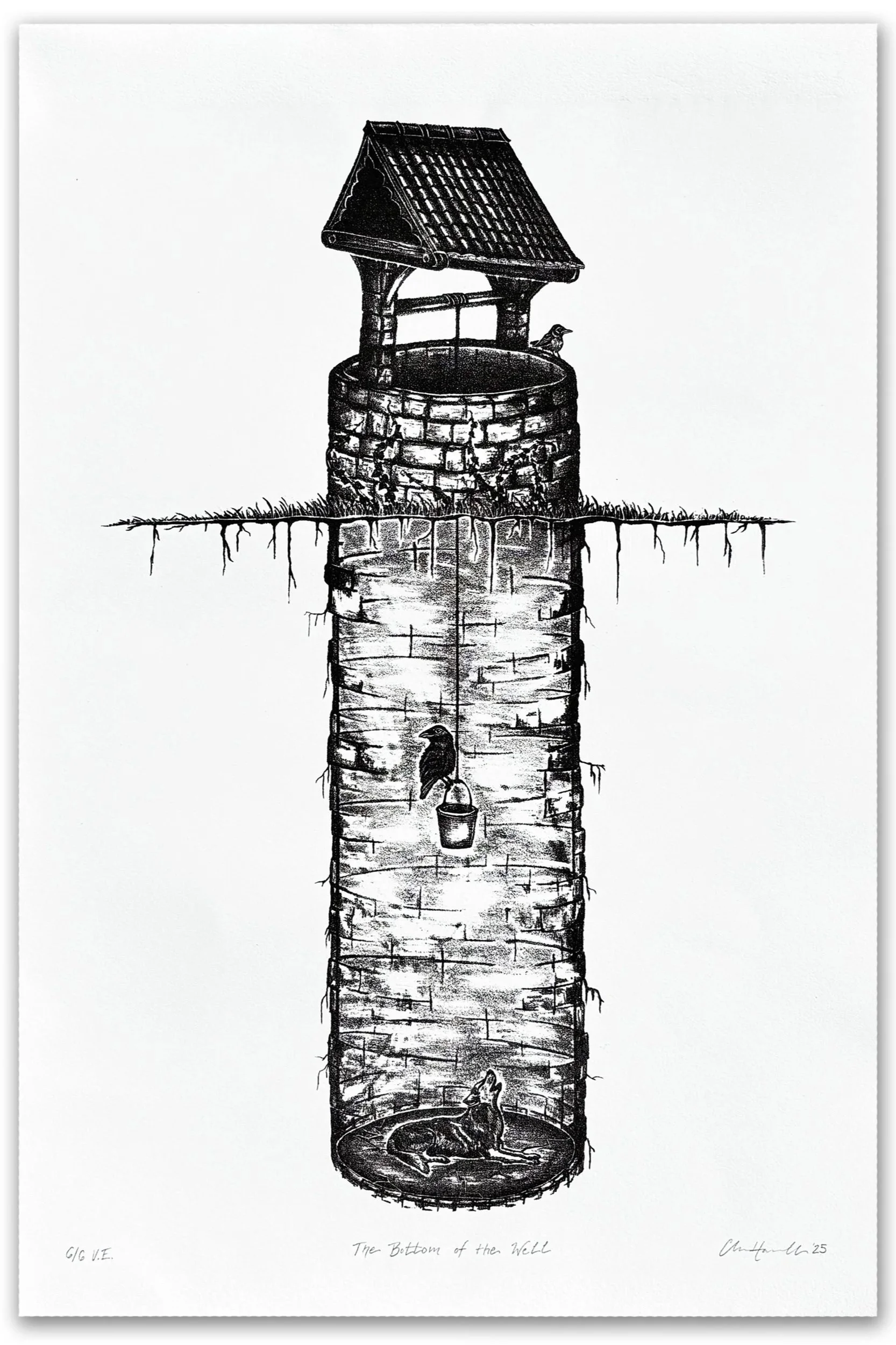 The Bottom of the Well | 2025 | stone lithograph | 15 x 22 in. | variable edition of 6