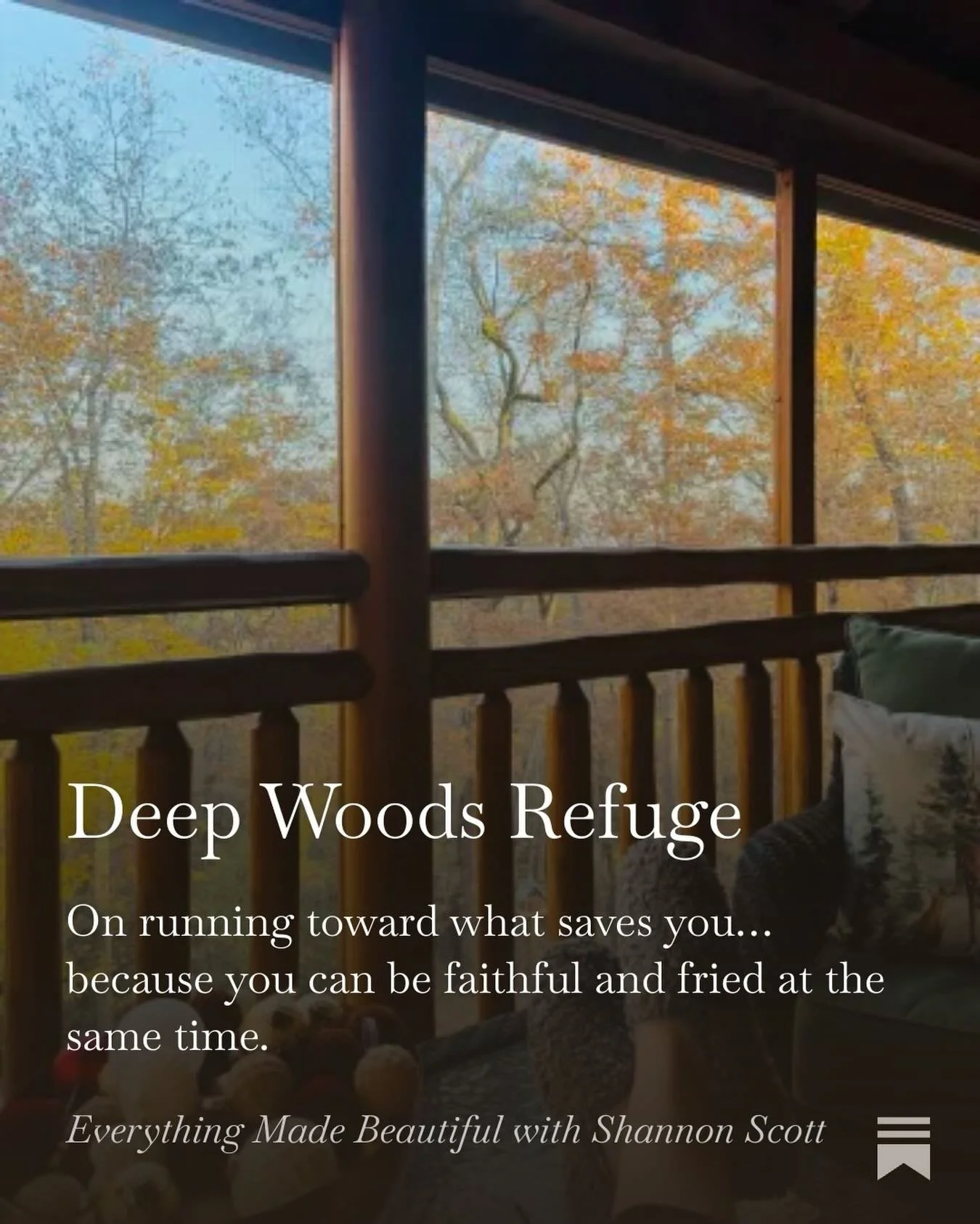 We moved to a log cabin in the mountains. And we&rsquo;re deeply in love.

If you want the full, wild, occasionally hilarious, often painful story of HOW we got here, including the part where we moved in a complete circle, listen to Episode 57 of the