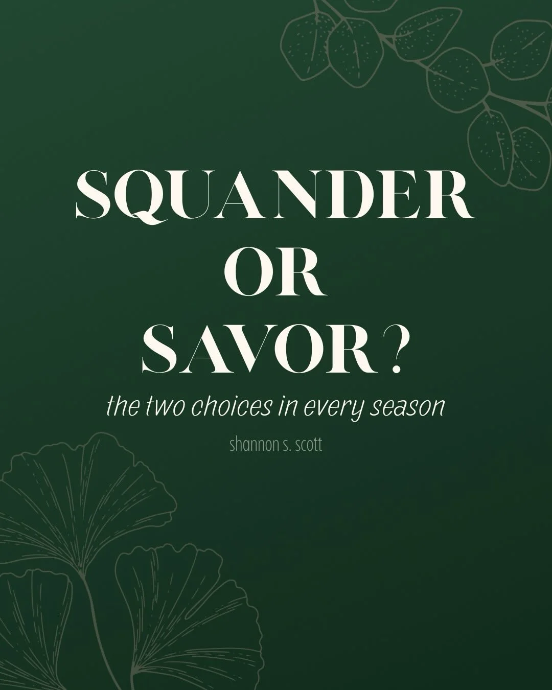 How you weather your season matters. In any given season, we have two choices. There&rsquo;s no middle ground. No neutral option. No Switzerland where we can sit on the fence and not engage. But if we don&rsquo;t pay attention, we&rsquo;re likely to 