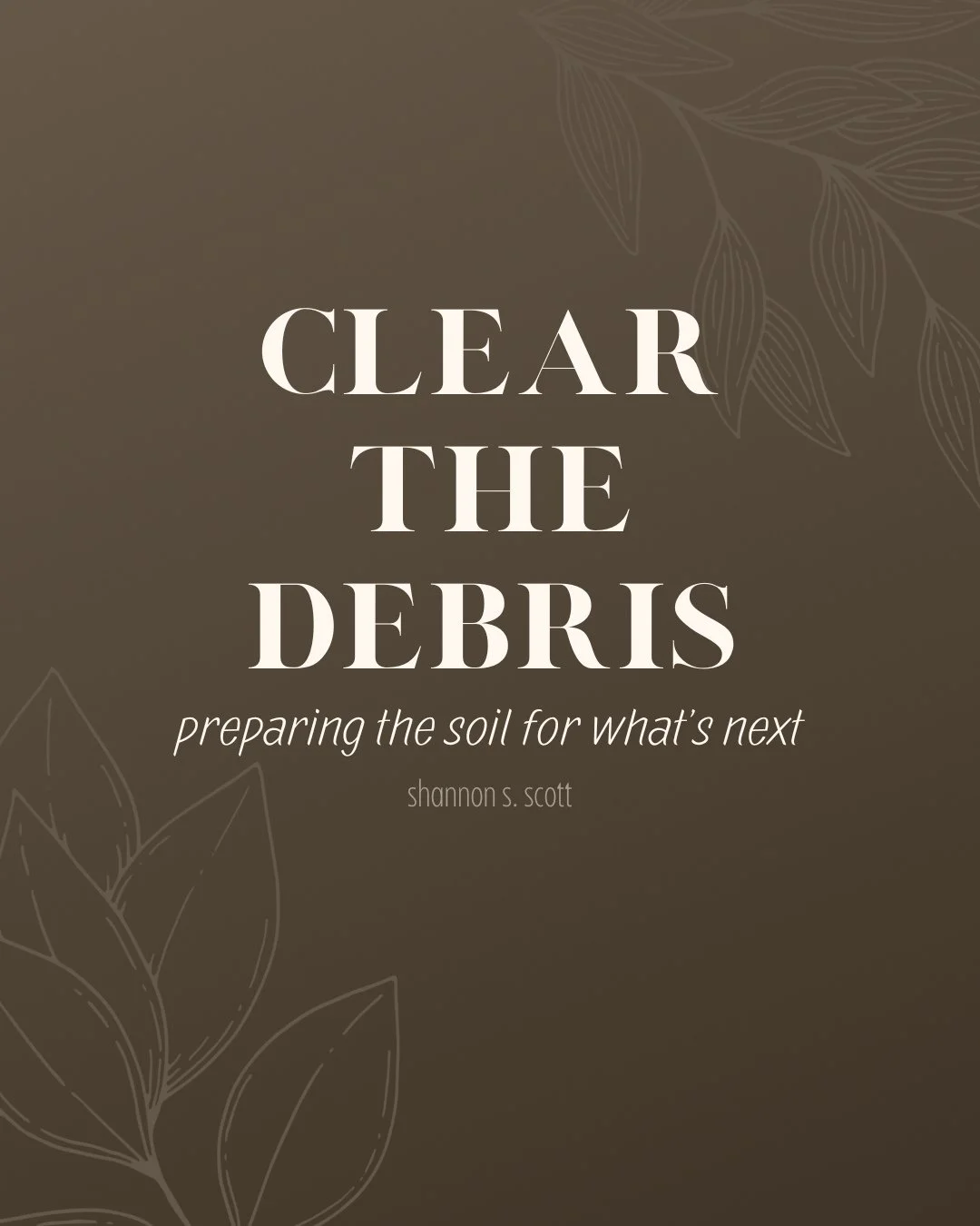 You can't plant new seeds in cluttered soil.

I think about this every time I'm tempted to rush into a new season without doing the unglamorous work of dealing with the old one. Before a farmer can plant anything new, they have to clear out what accu
