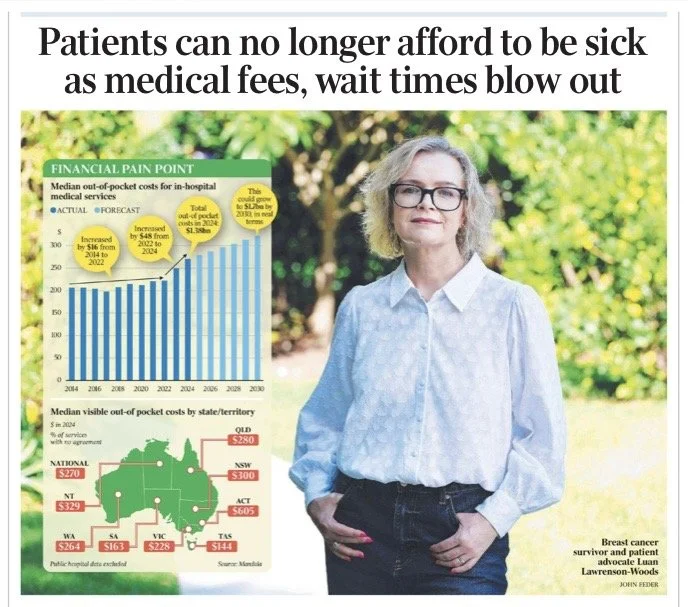 In The Australian: Specialist Gap Fees &amp; the Cost of Private Breast Cancer Care