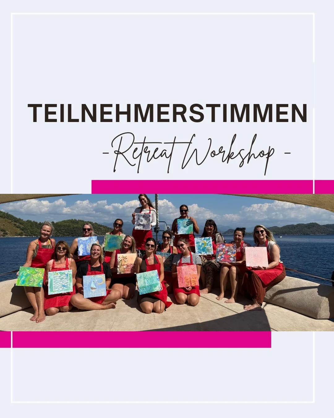 Ich bin so dankbar, dass ich Teil dieses Retreats auf dem Boot sein durfte.

So viele inspirierende Menschen getroffen, gemeinsam gemalt, gelacht und einfach den Moment genossen. Jeder Tag war voller kleiner Highlights, gutes Essen, Sonne auf der Hau
