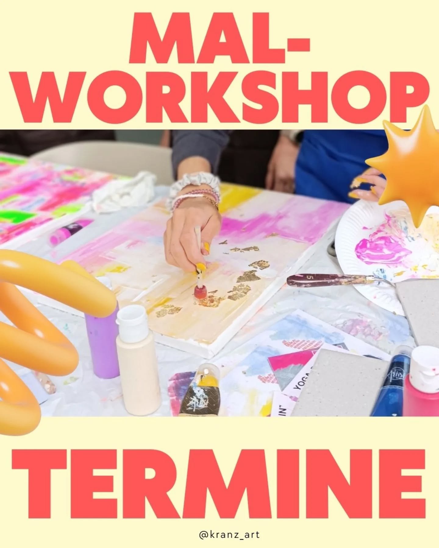 Die neuen Malworkshop-Termine f&uuml;r Dezember und Januar sind da &ndash; in Berlin und Kassel.

Wenn du dabei sein willst oder Fragen hast, schreib mir einfach. 🎨✨
