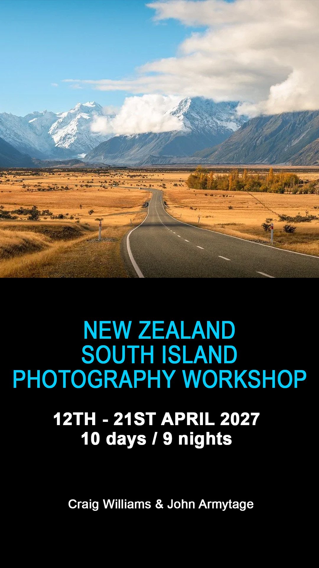 New Zealand South Island Photography Workshop 2027