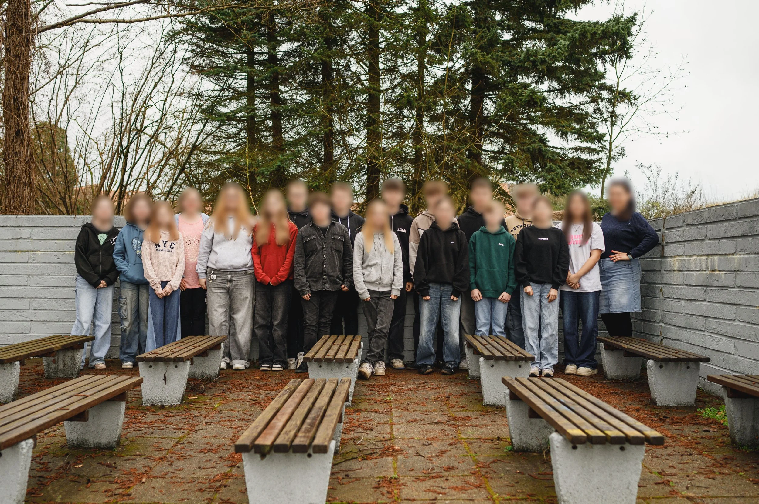 Klassenfoto als Teil eines professionell begleiteten Schulfototags.