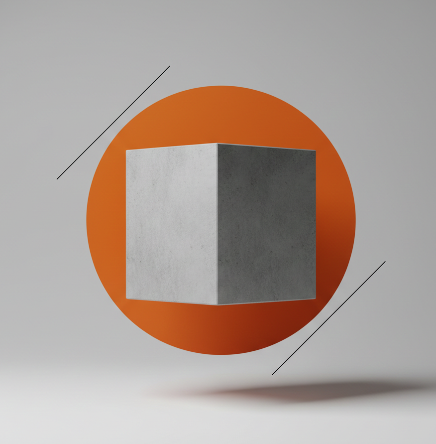 Abstract cube with orange circle representing compliance under section 21 of the OHS Act Victoria employer duties legal framework risk management.