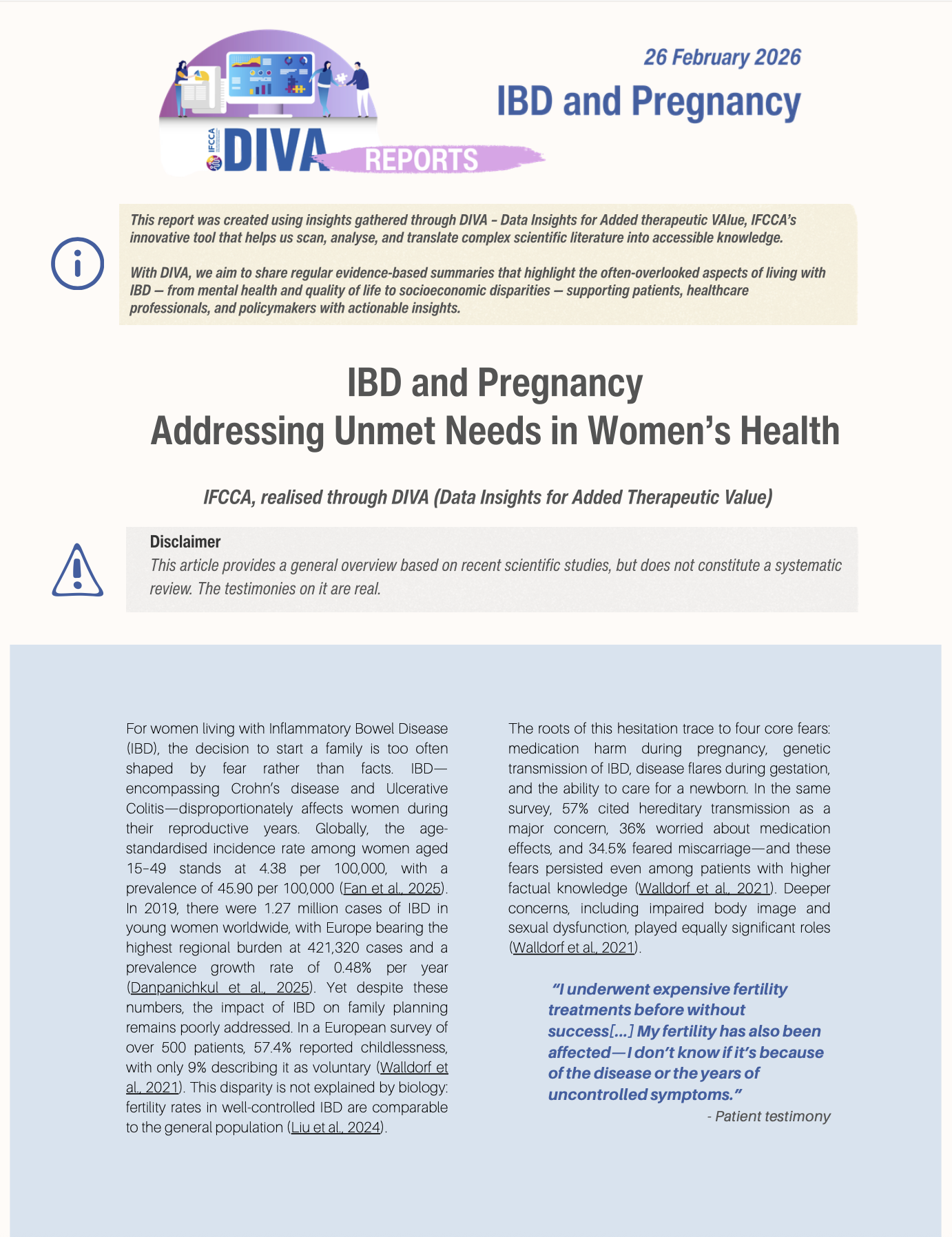 New DIVA report: IBD and Pregnancy - Addressing Unmet Needs in Women’s Health