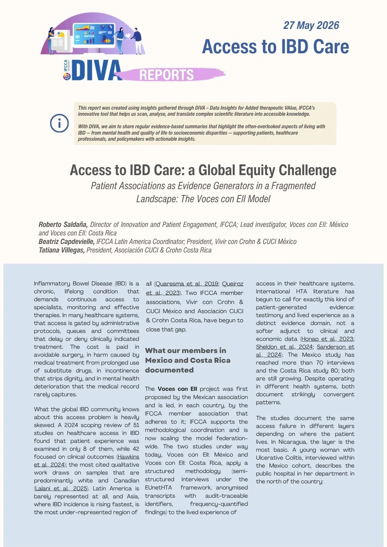 New DIVA Report: Access to IBD Care: A Global Equity Challenge