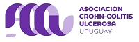 Logo of the association CROHN-GU LT S ULCRERSA with stylized purple and blue text and graphic elements.