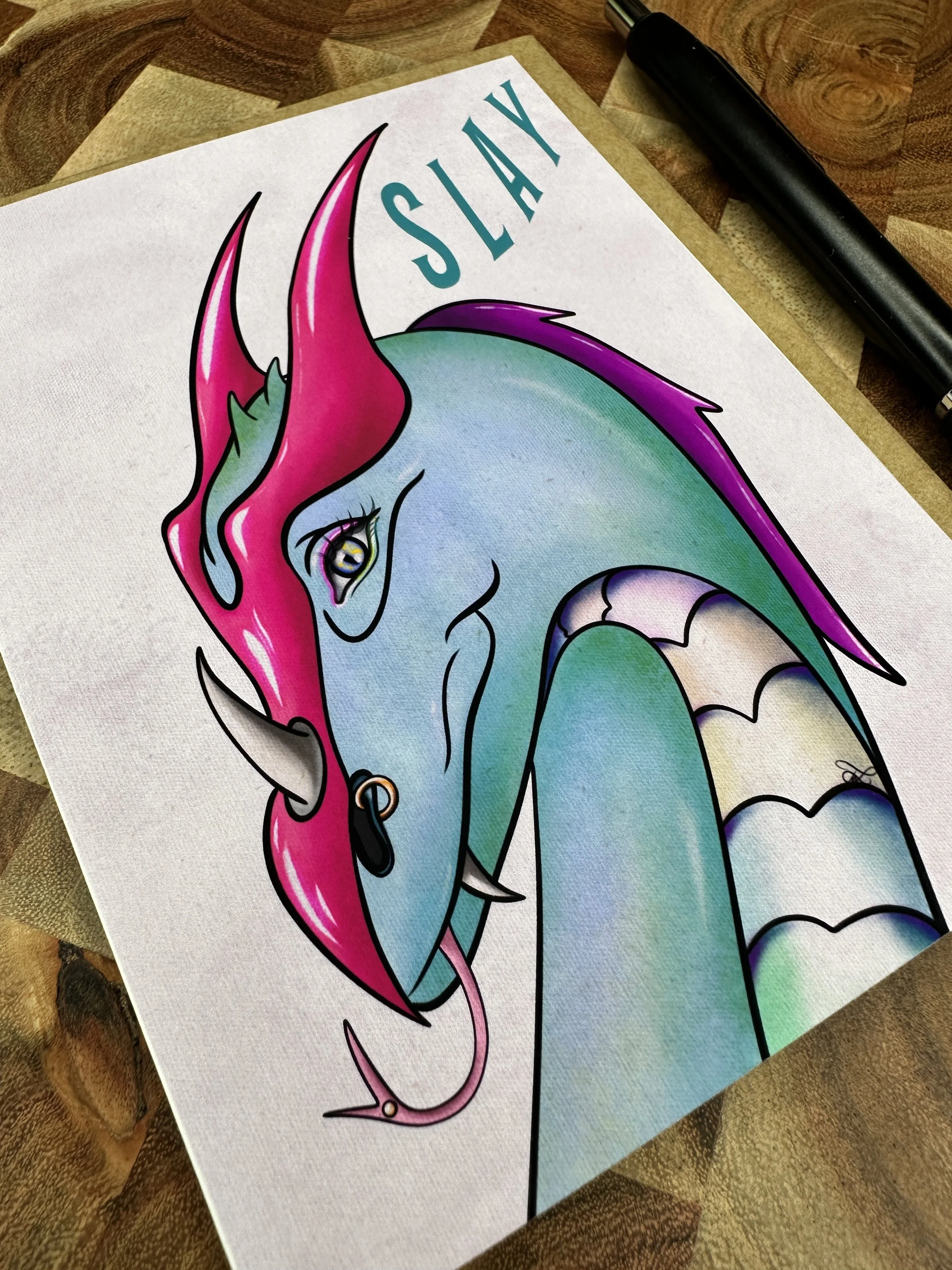 Slay Dragon Greeting Card