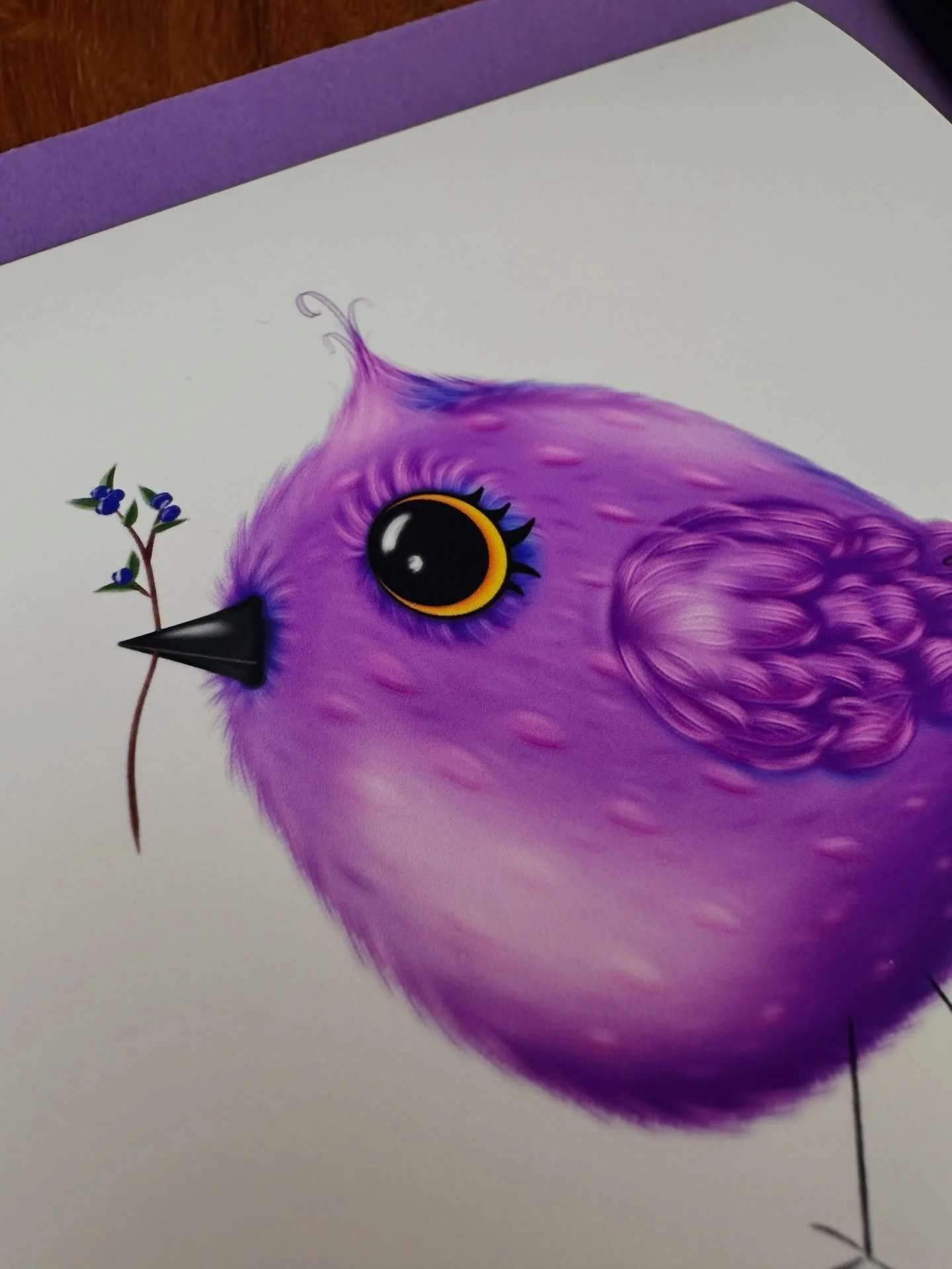 New birdie card! I love how I did the little feathers on the head and butt. A set of bird themed cards will be available soon! #rochesterartist #greetingcard #bird