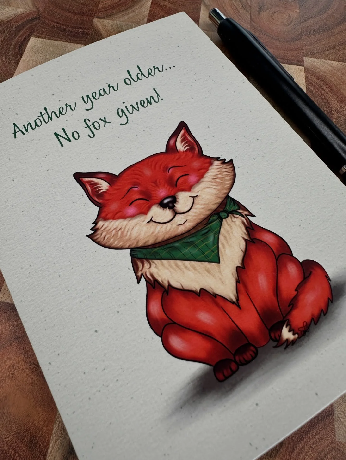 You wanted a card with something on the inside so here ya go! #fox #birthdaycard #rochesterny #rochesterartist