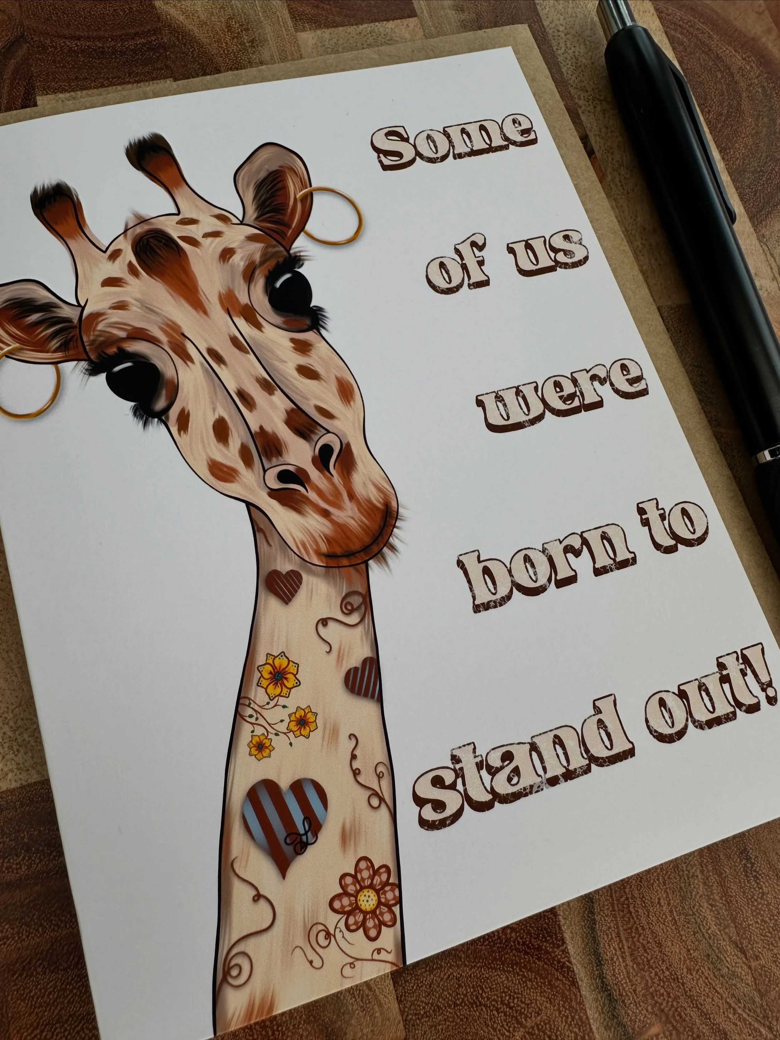 My best selling card got a font makeover. 🦒💛