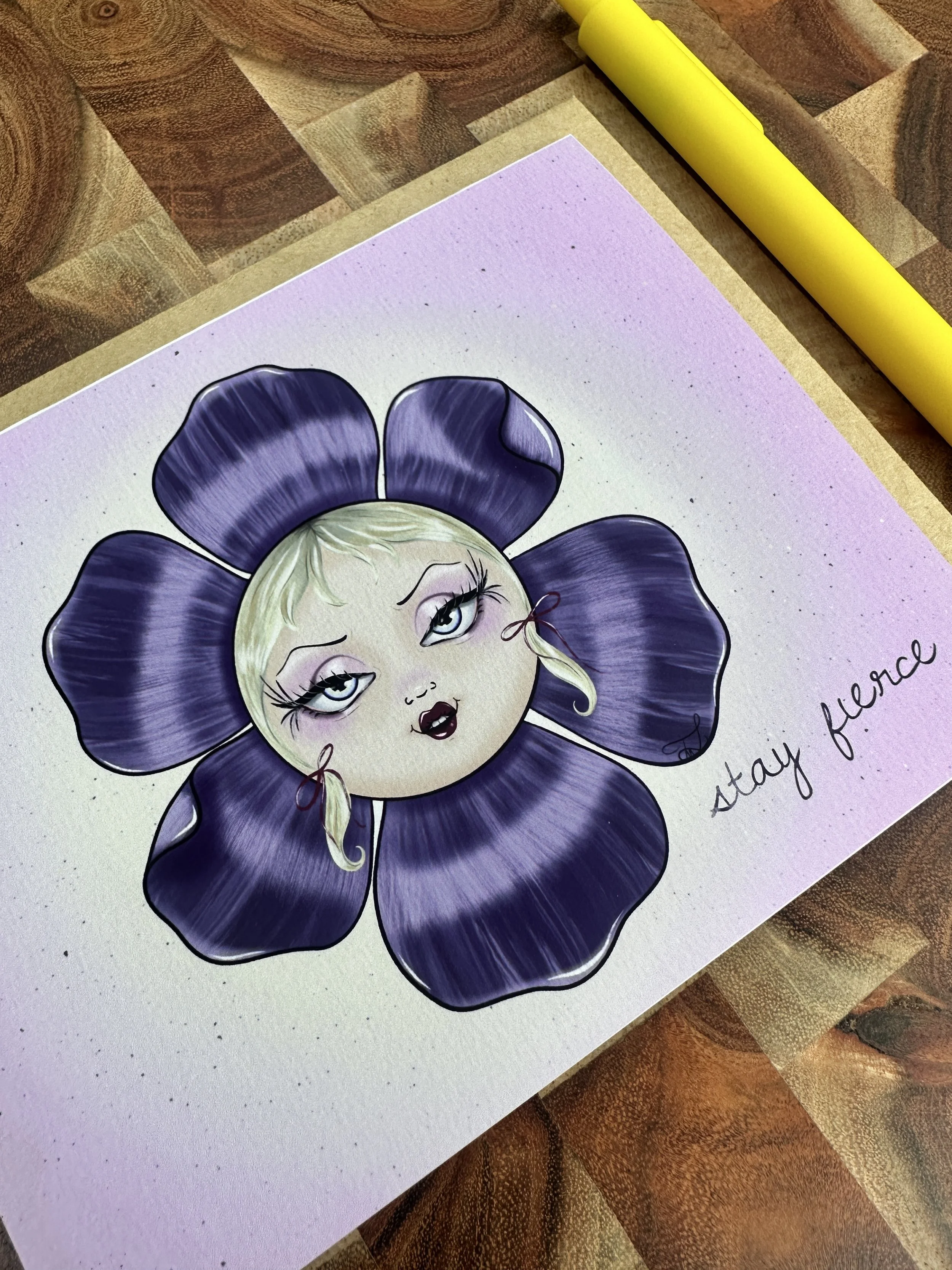 Whimsyling Violet Stay Fierce Greeting Card