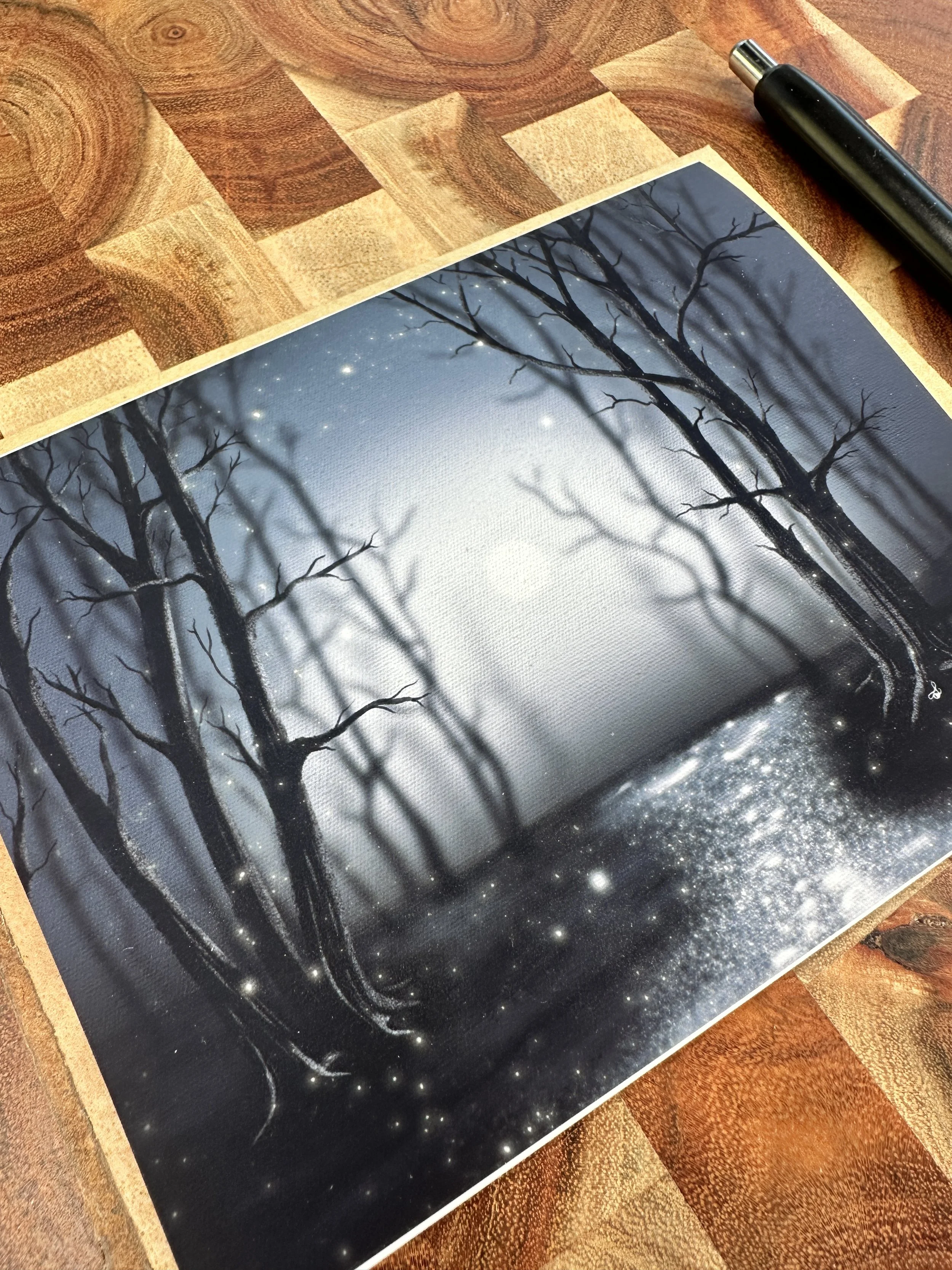 Moonlit Woods Greeting Card