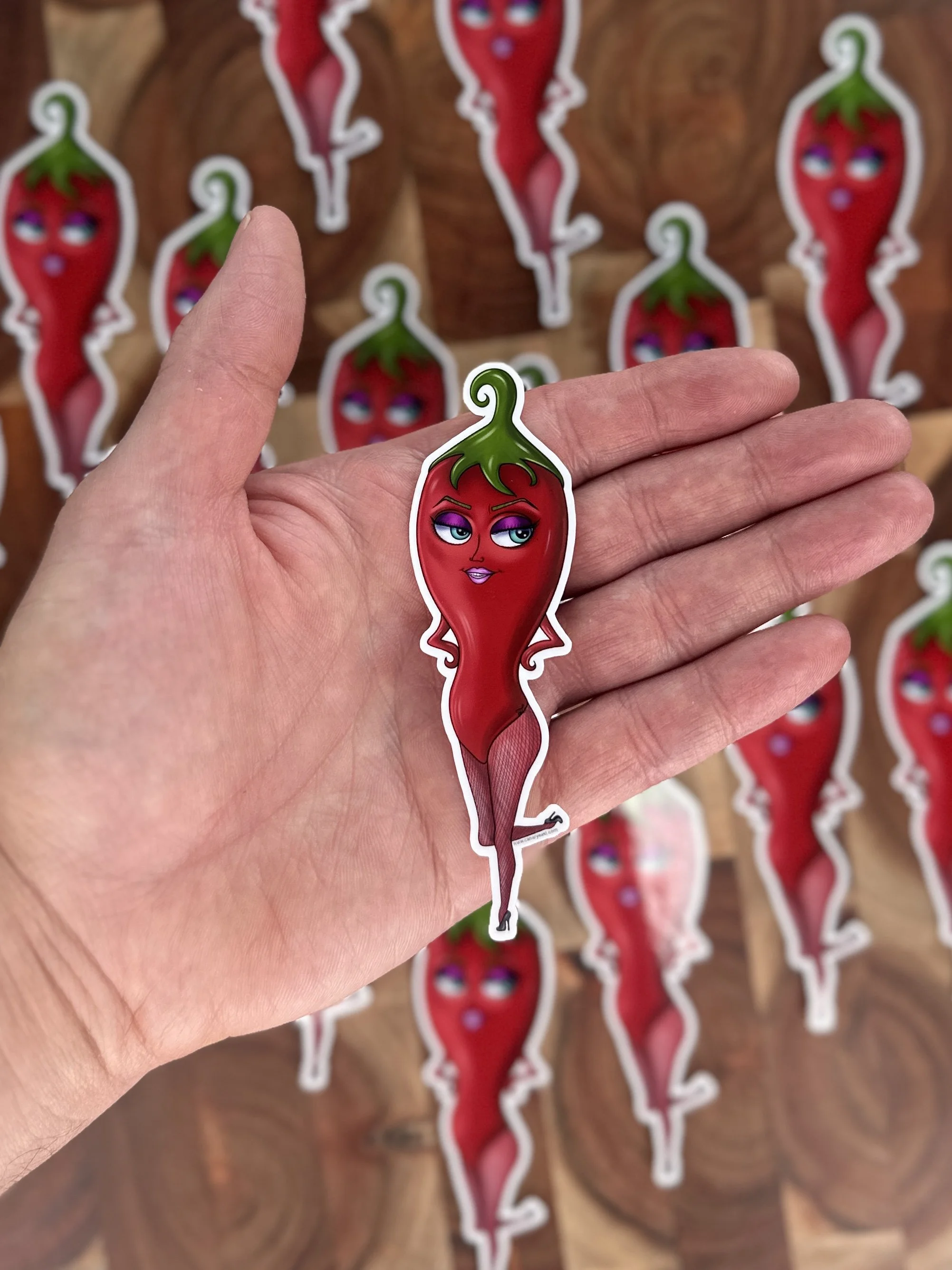 Spicy Pepper Glossy Sticker