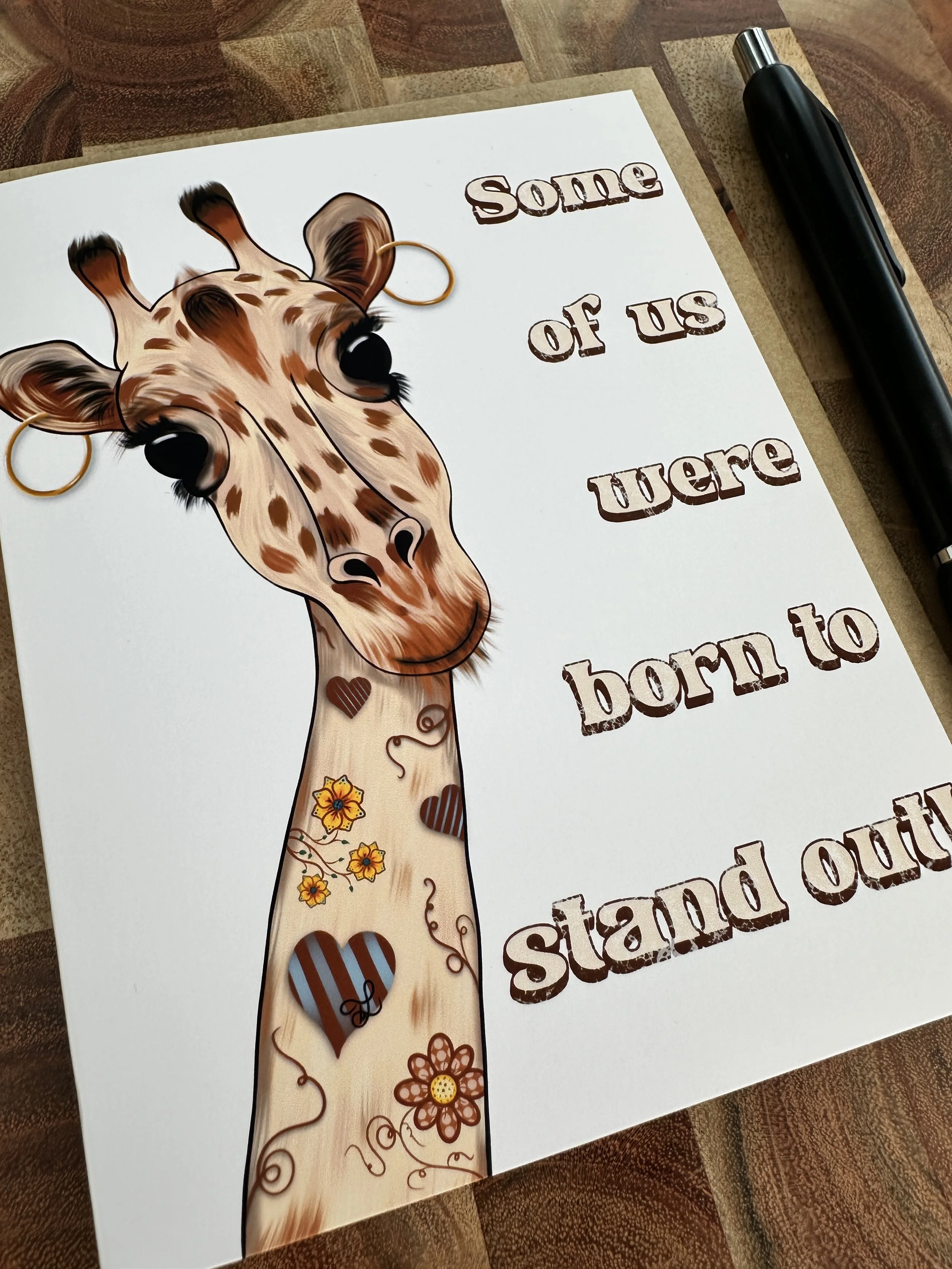 Born To Stand Out Giraffe Greeting Card