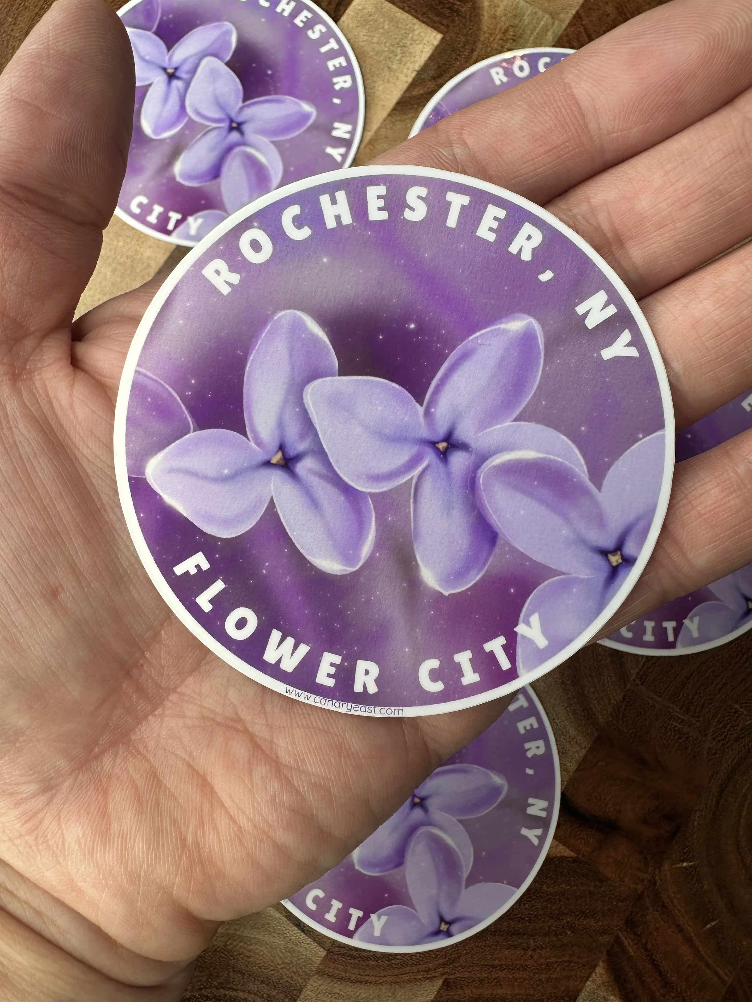 Rochester, NY Flower City Glossy Sticker